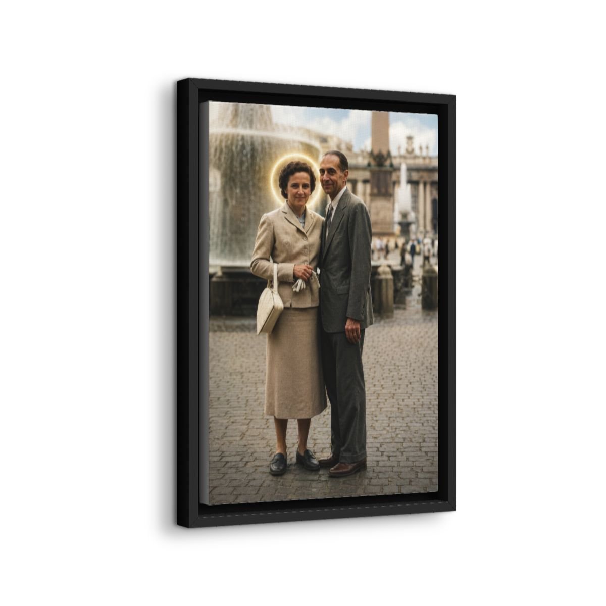 Saint Gianna Beretta Molla and Servant of God Ettore Molla icon on gallery-wrapped canvas, product photo 2