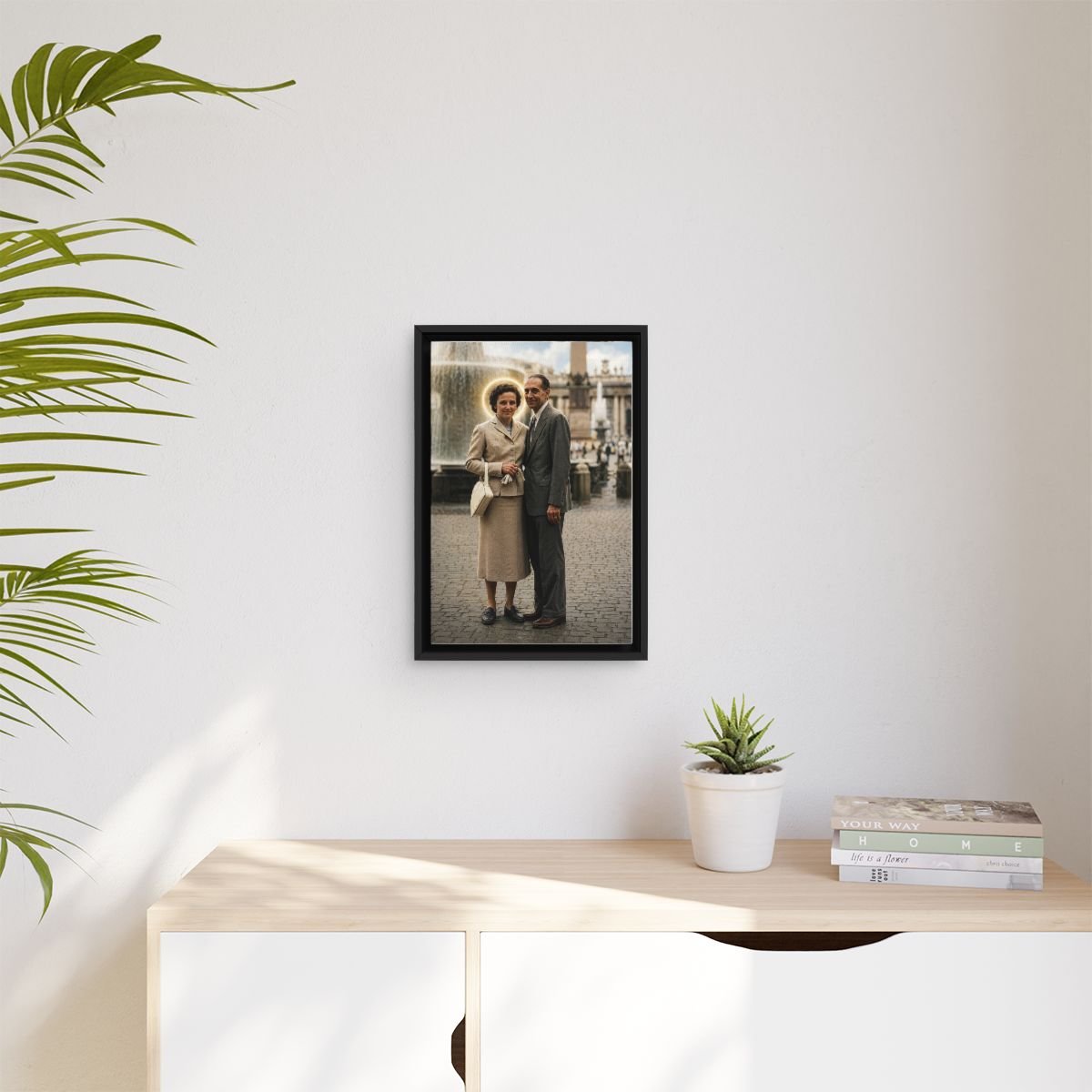 Saint Gianna Beretta Molla and Servant of God Ettore Molla icon on gallery-wrapped canvas, product photo 3