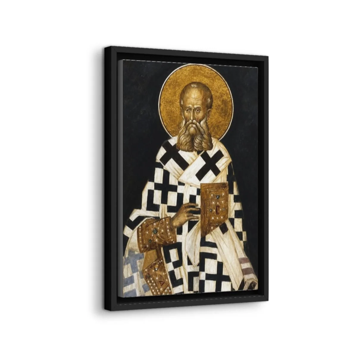 Saint Gregory the Theologian icon on gallery-wrapped canvas, product photo 2