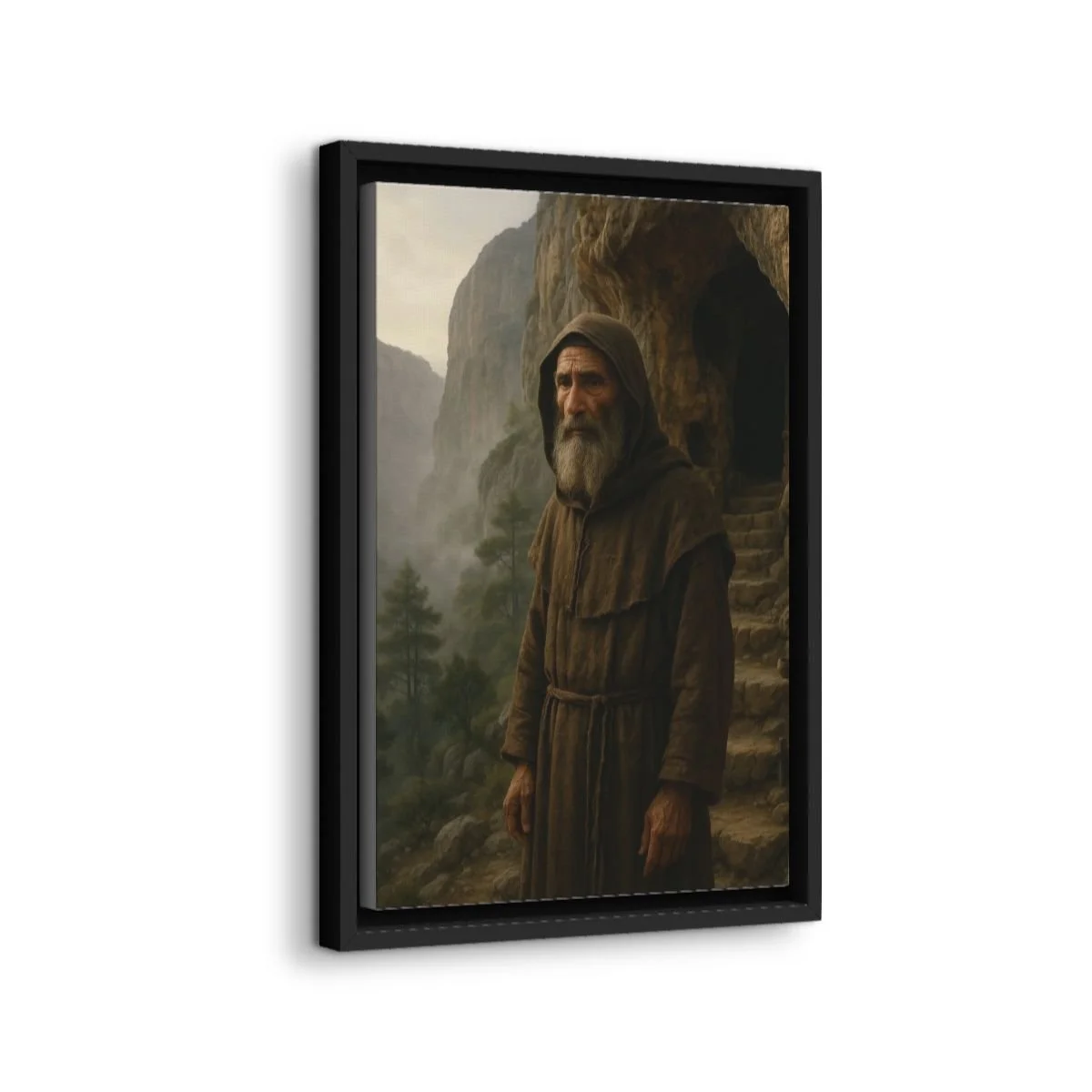 Saint John the Hermit of Qozhaya icon on gallery-wrapped canvas, product photo 2