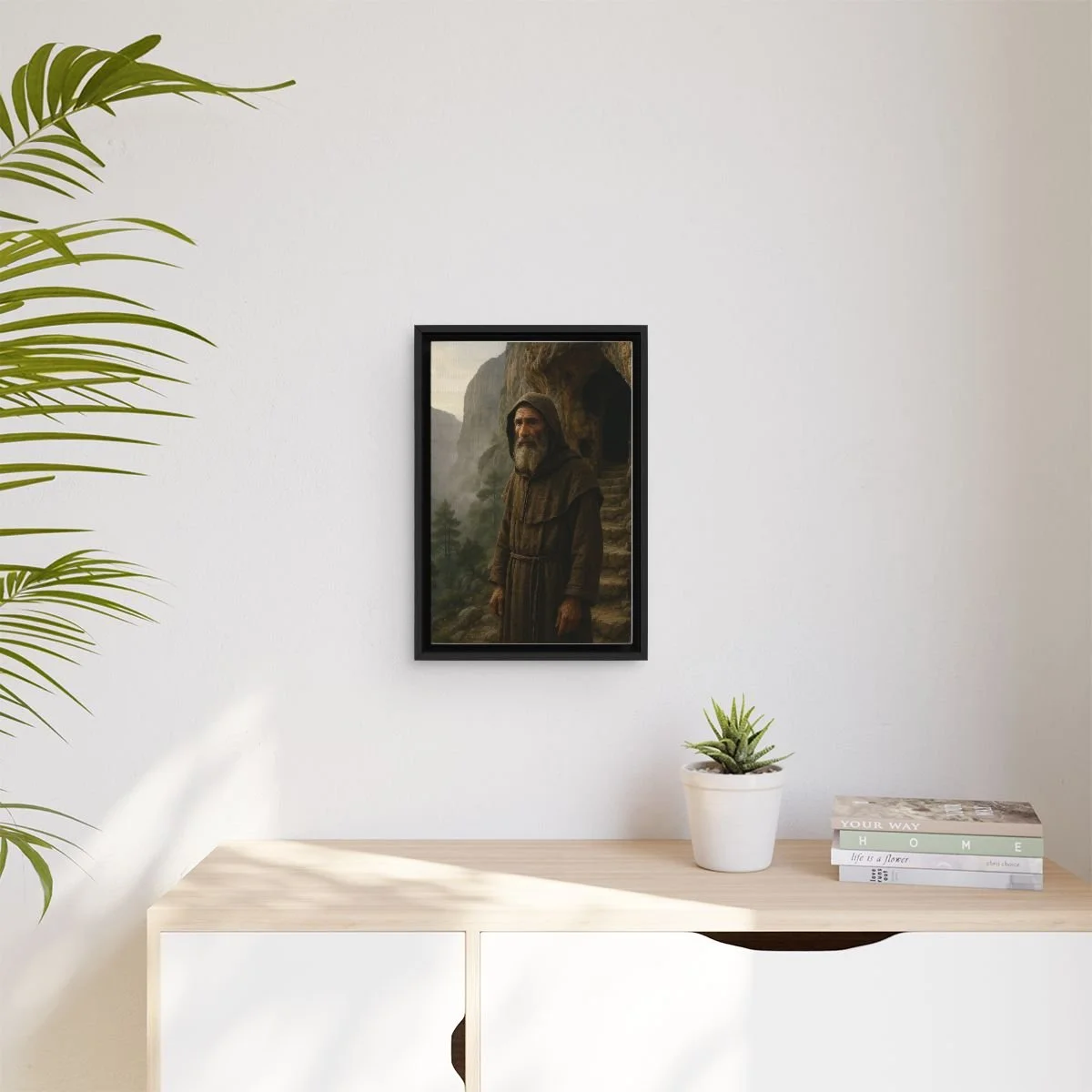 Saint John the Hermit of Qozhaya icon on gallery-wrapped canvas, product photo 3