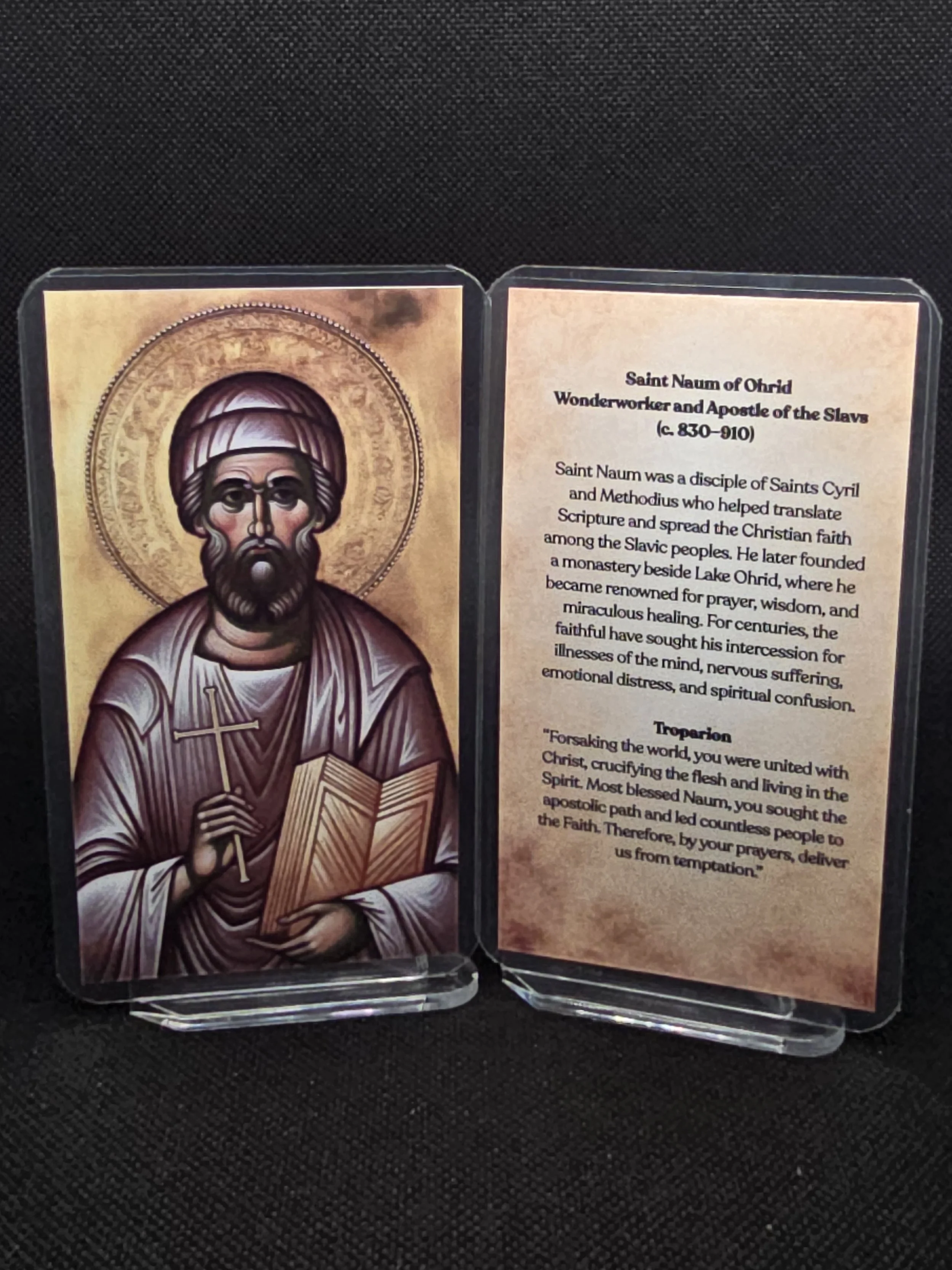 Saint Naum of Ohrid Prayer Card – Patron for Mental Illness, Nervous Disorders & Spiritual Confusion