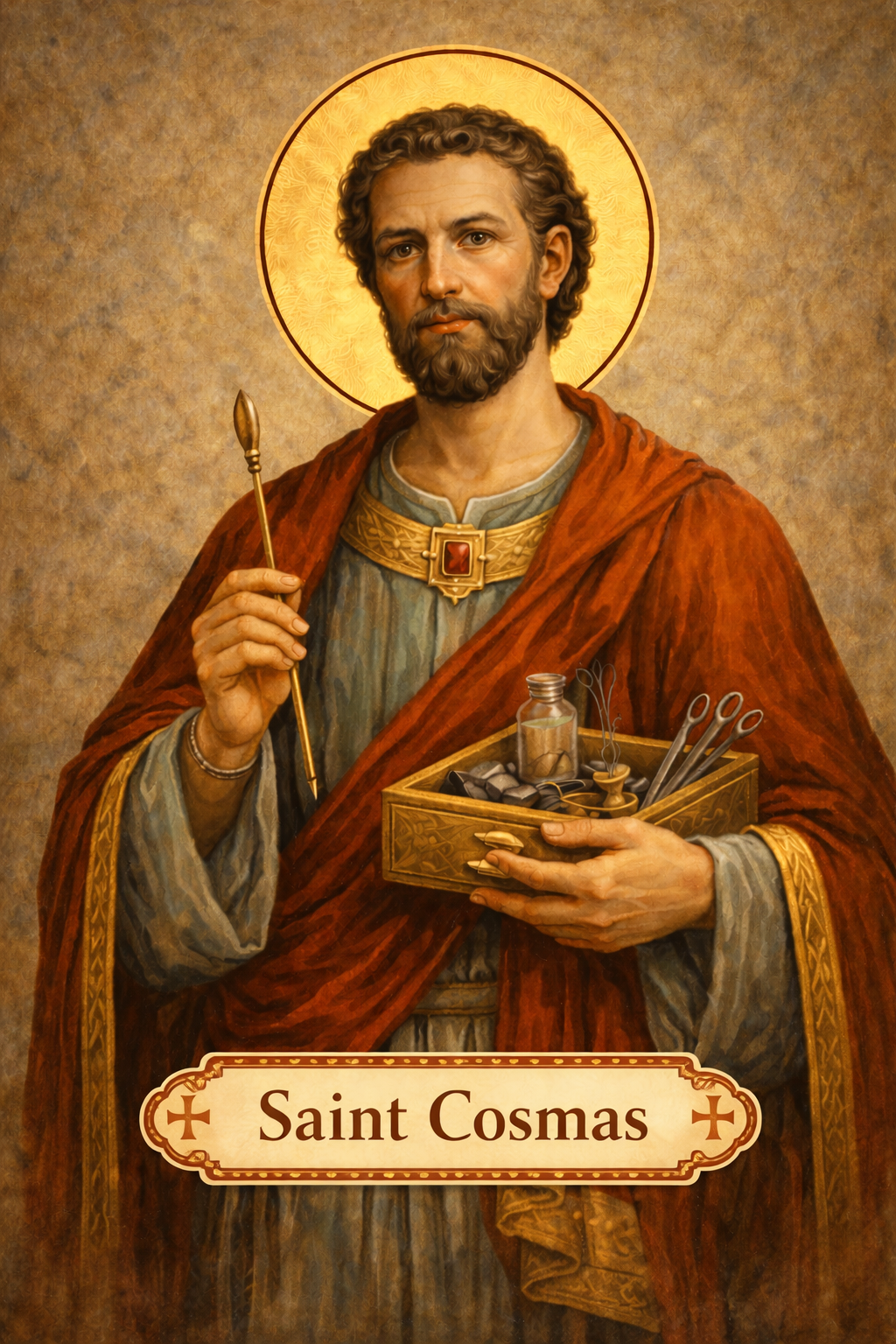 Saint Cosmas Prayer Card