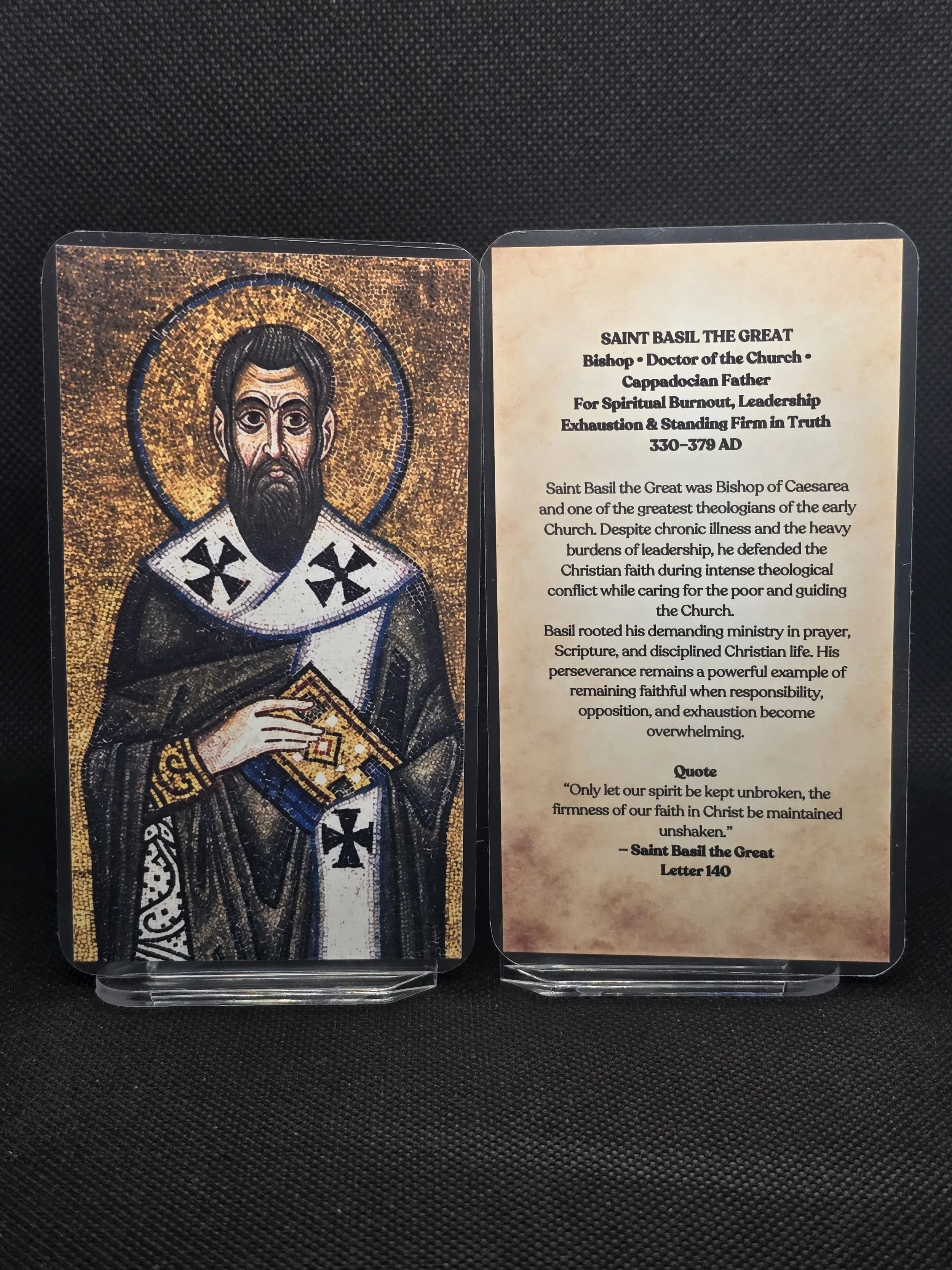 Saint Basil the Great Prayer Card – Patron for Spiritual Burnout, Leadership Exhaustion & Standing Firm in Truth