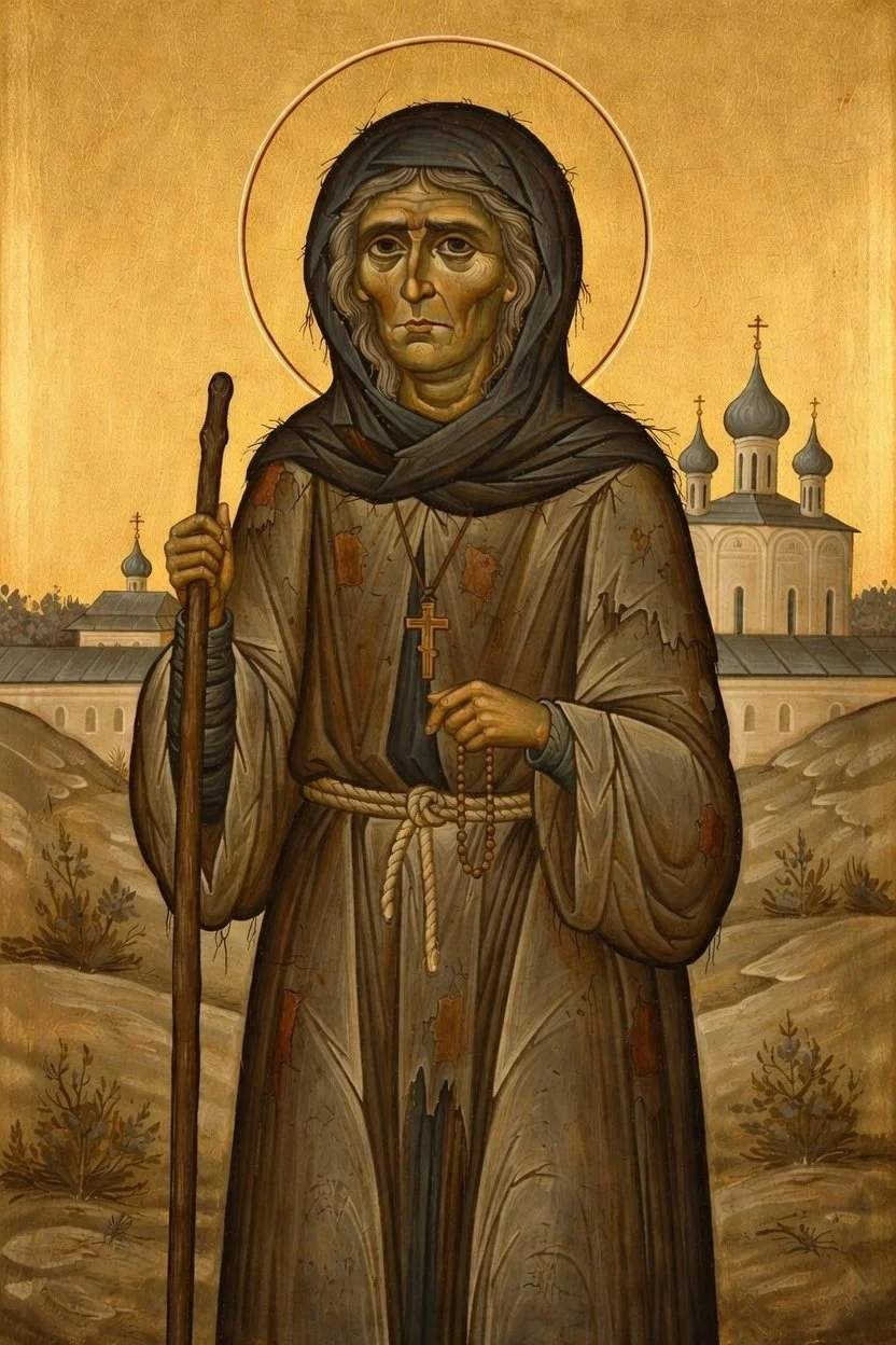 Saint Asenatha of Goritsky Prayer Card – Patron for Emotional Breakdown, Spiritual Isolation & Silent Endurance