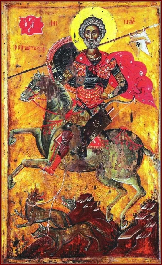 Saint Menas (Mar Mina) Prayer Card – Patron for Healing, Protection & Courage in Fear