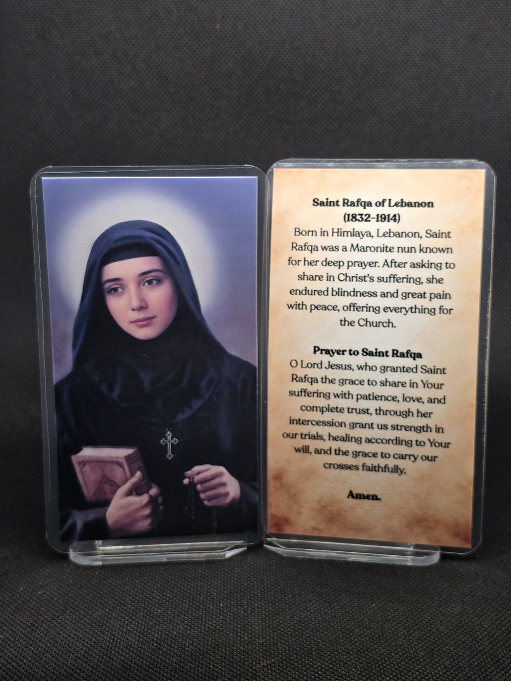 Saint Rafqa of Lebanon Prayer Card