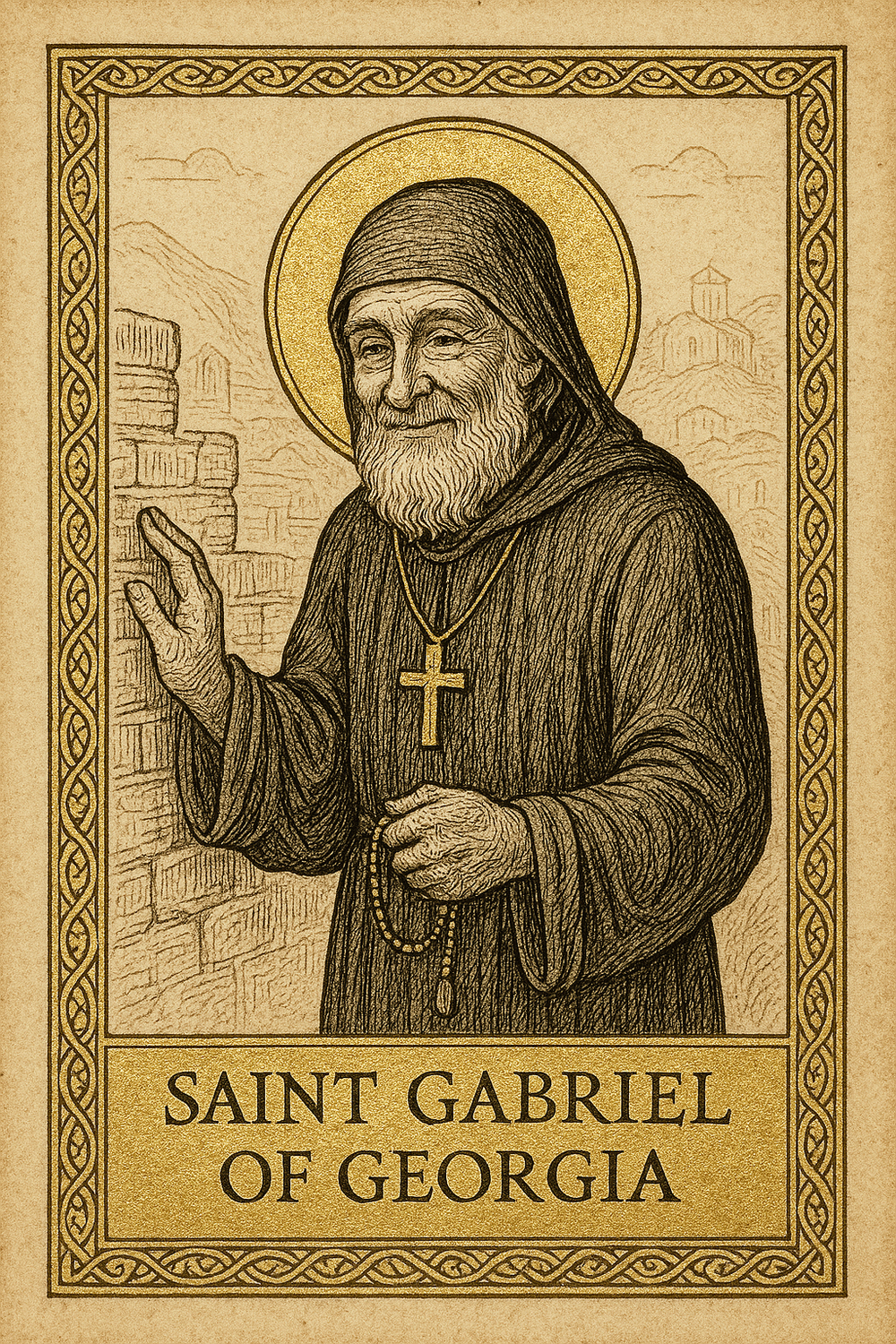 Saint Gabriel of Georgia Canvas Wall Art