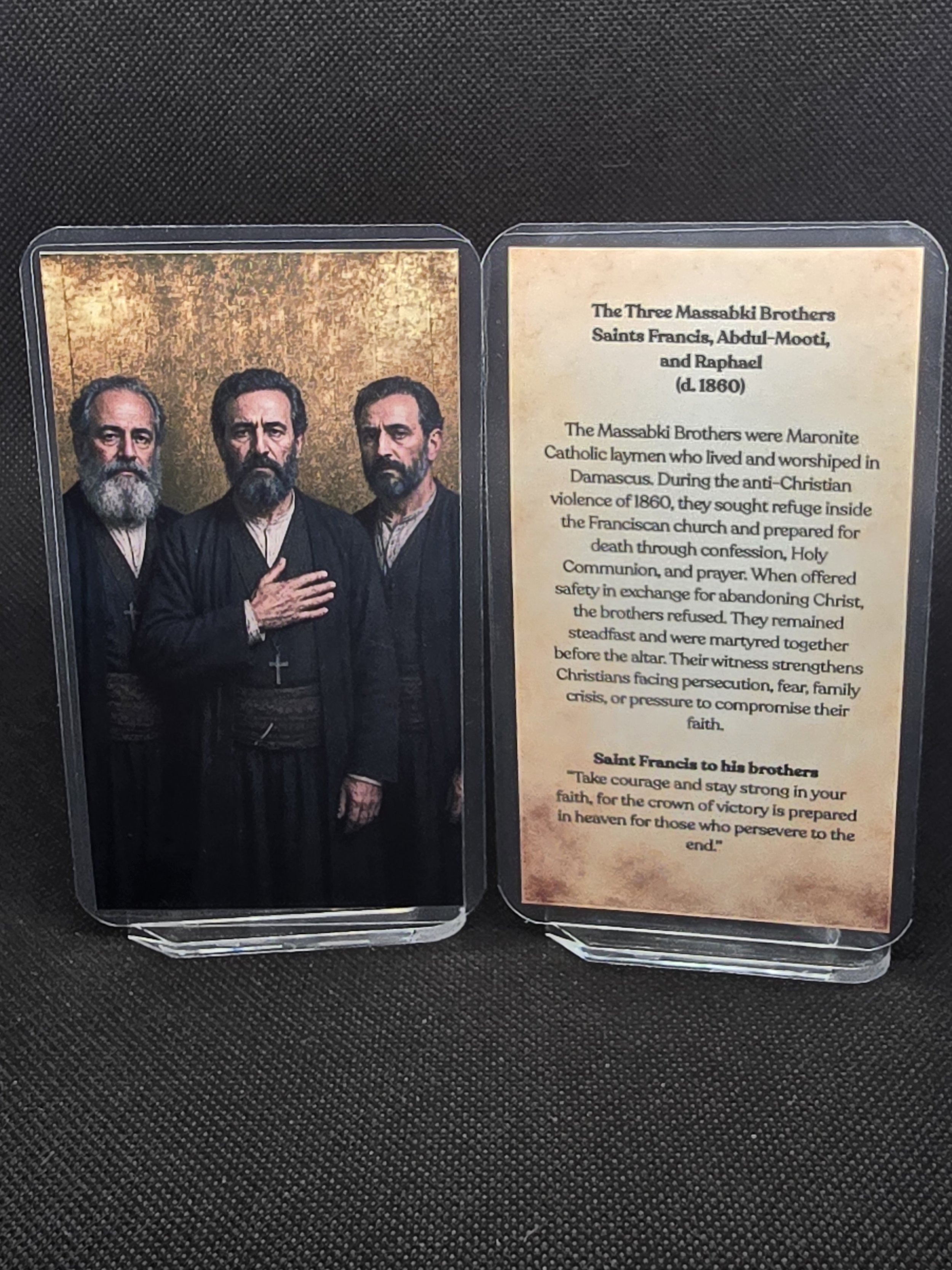 The Massabki Brothers Prayer Card – Patrons for Courage Under Persecution, Faith in Hostile Environments & Standing Firm When Christianity Is Targeted