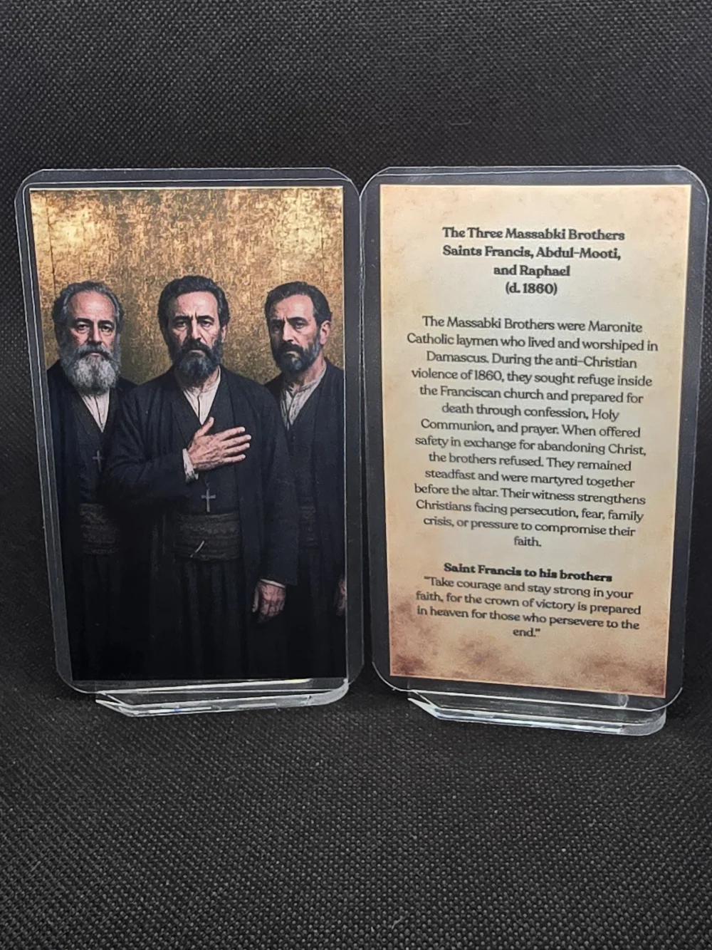 The Massabki Brothers Maronite Catholic Martyrs Prayer Card