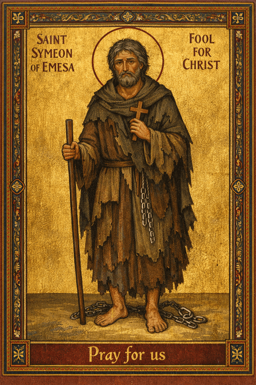 Saint Symeon of Emesa Prayer Card