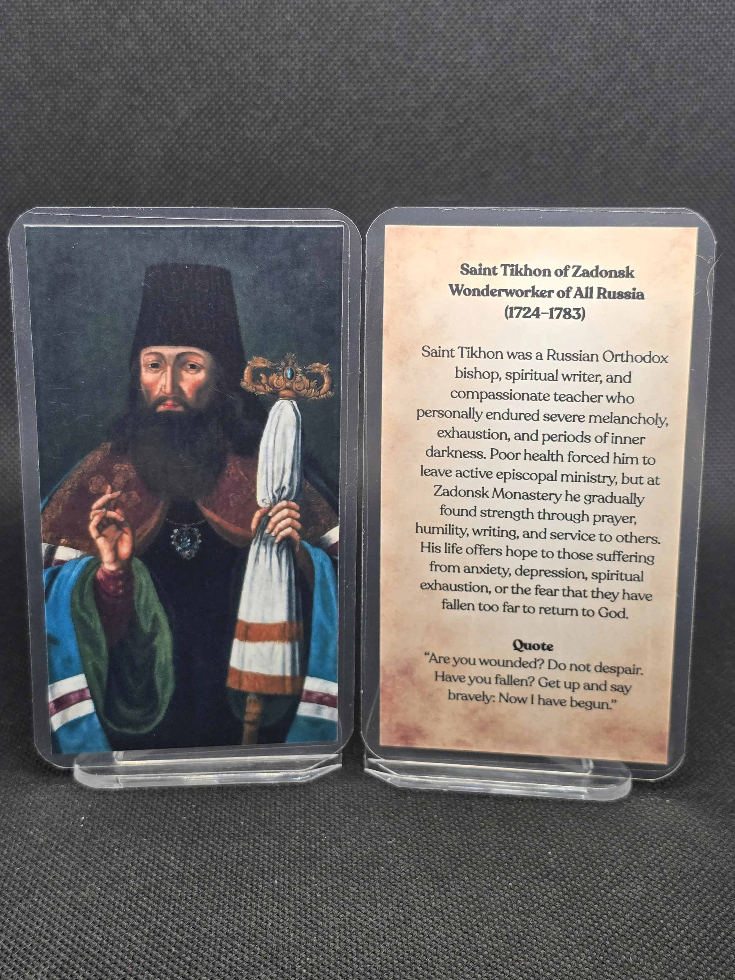 Tikhon of Zadonsk Prayer Card – Patron for Anxiety Relief, Depression Healing & Returning to God After Spiritual Collapse