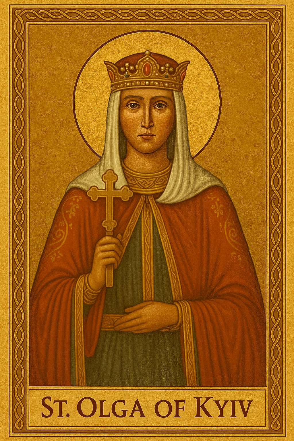 Saint Olga of Kyiv Prayer Card (Ruthenian Byzantine Catholic)