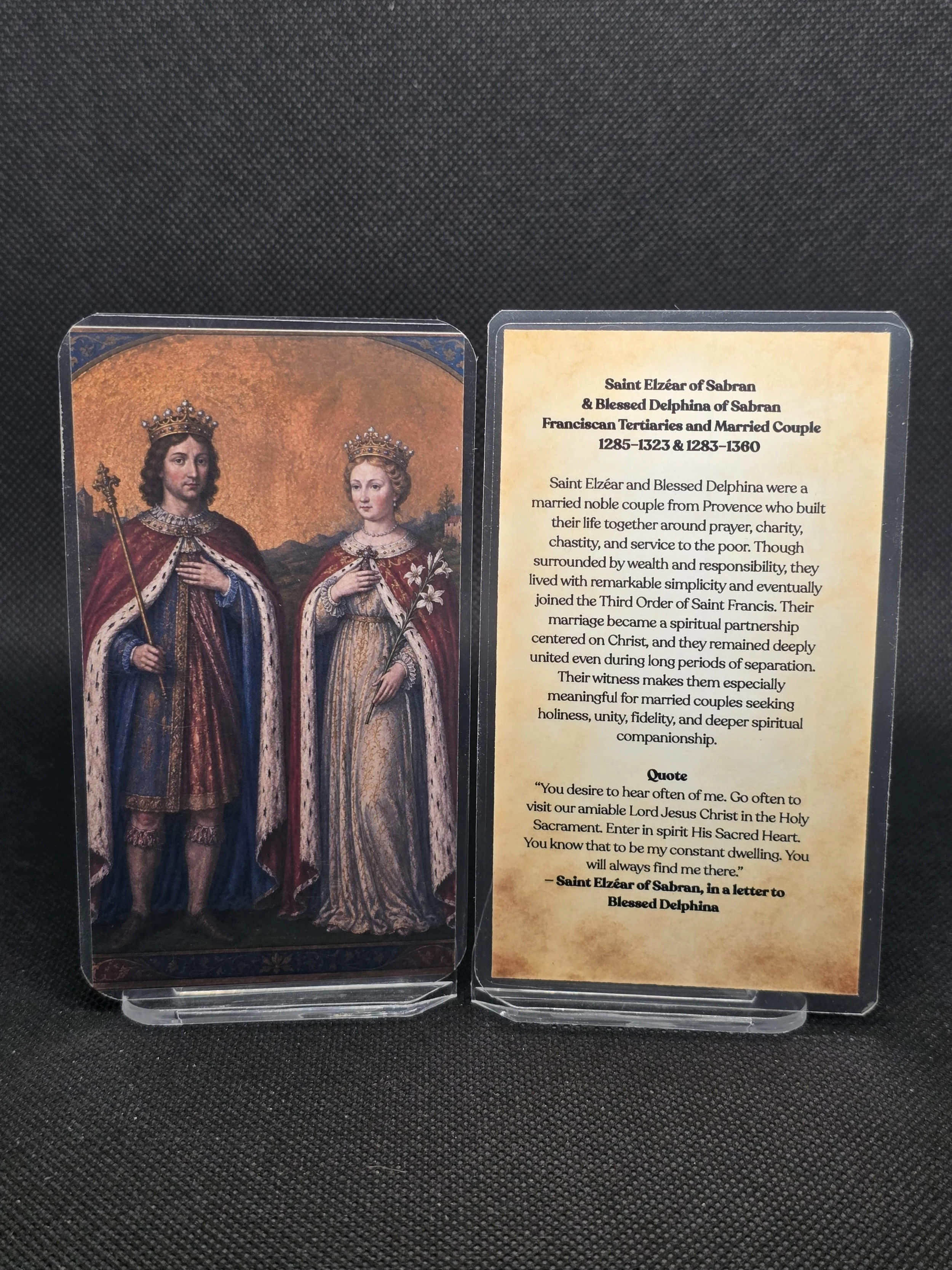 Saint Elzéar of Sabran and Blessed Delphina of Sabran Prayer Card