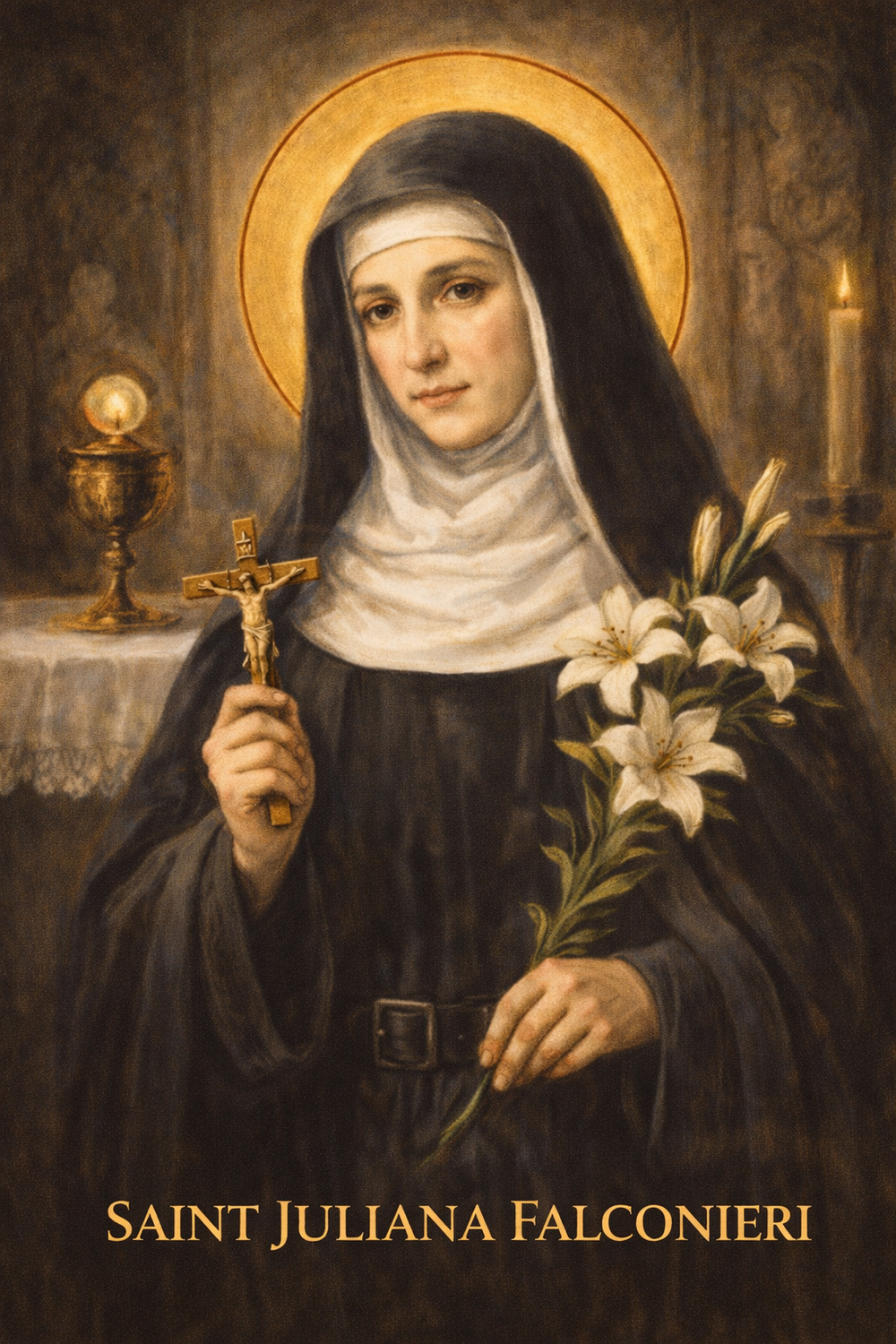 Saint Juliana Falconieri Prayer Card — patron for chronic illness and digestive suffering