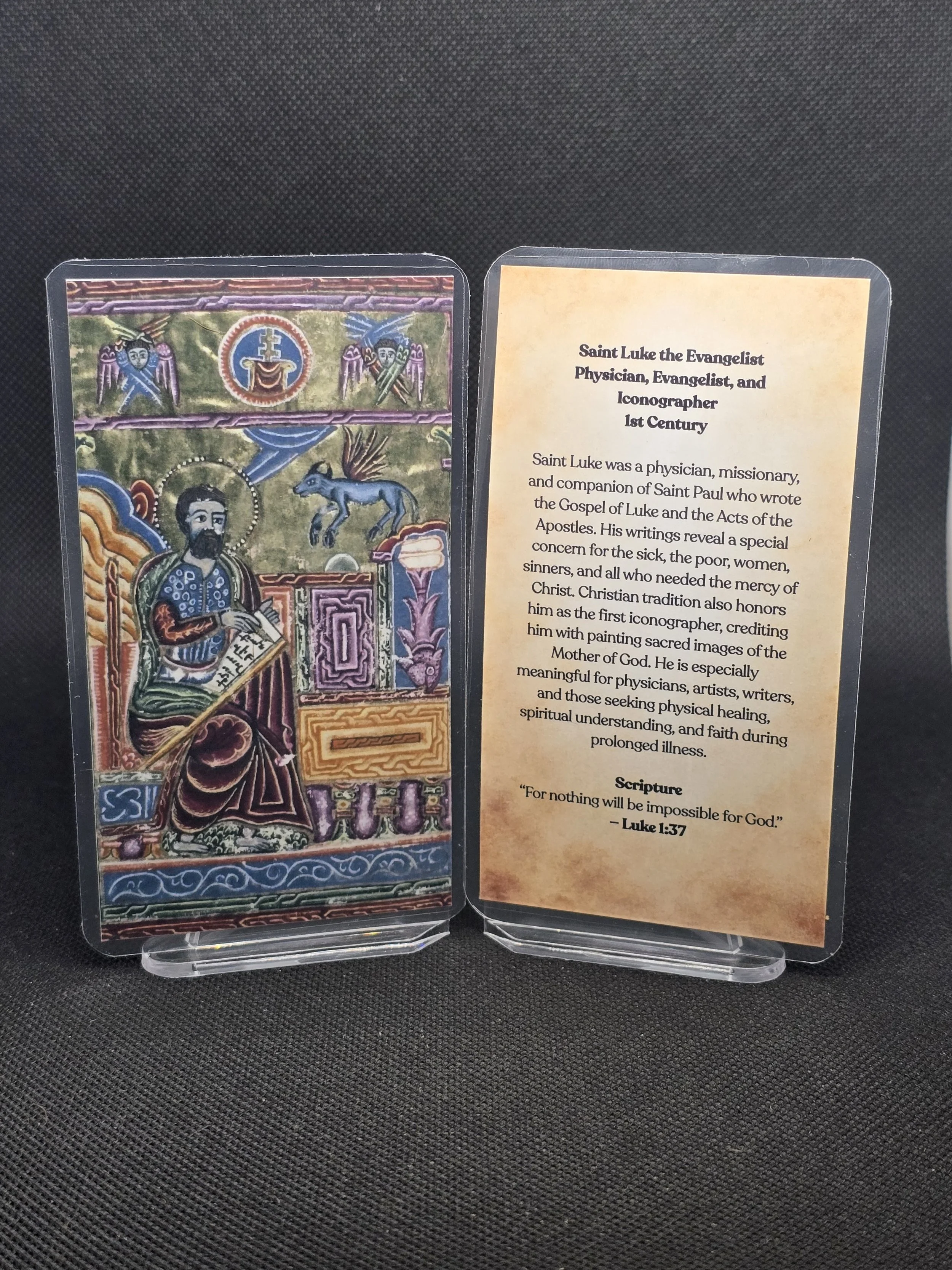 Saint Luke the Evangelist Prayer Card – Patron for Physical Healing, Mental Clarity & Faith During Long Illness
