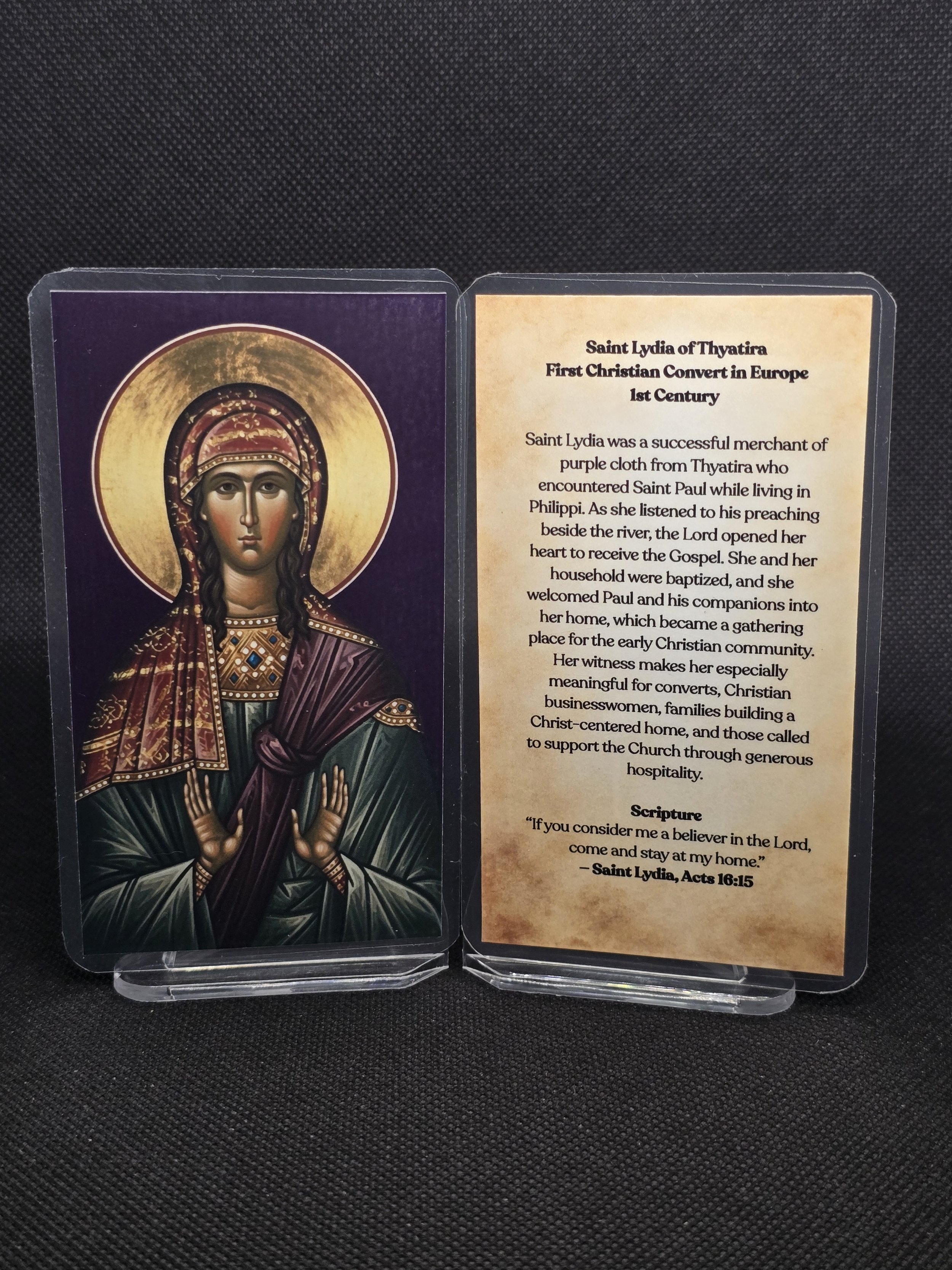 Saint Lydia of Thyatira - Prayer Card