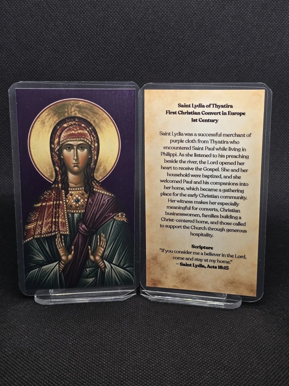 Saint Lydia of Thyatira Prayer Card