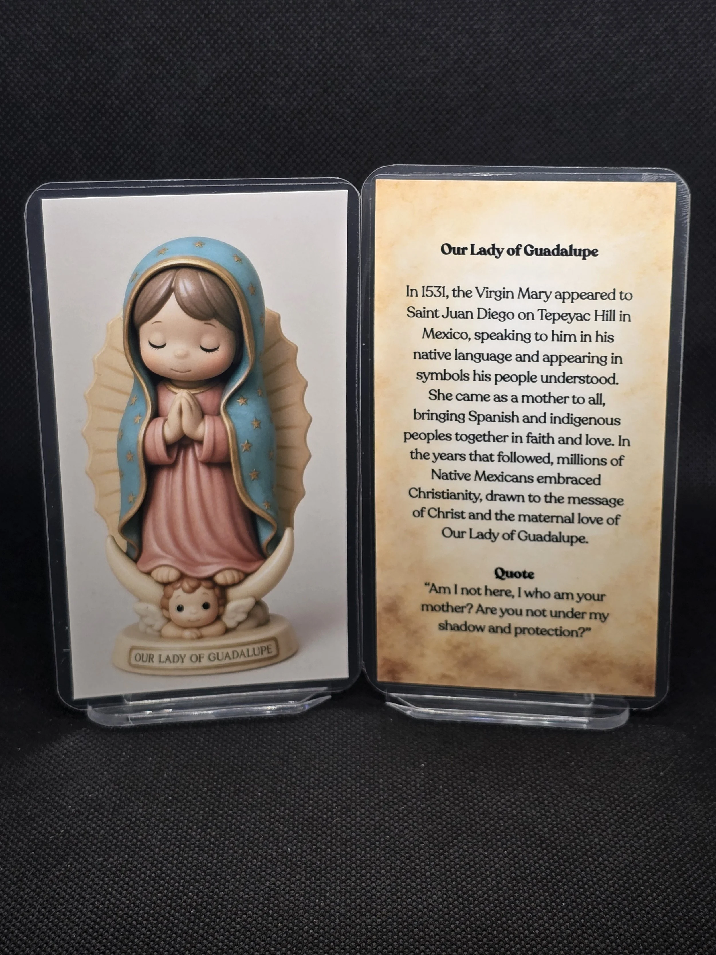 Our Lady of Guadalupe Children’s Prayer Card – Patron for Sick Children, Family Protection & Gentle Bedtime Prayer