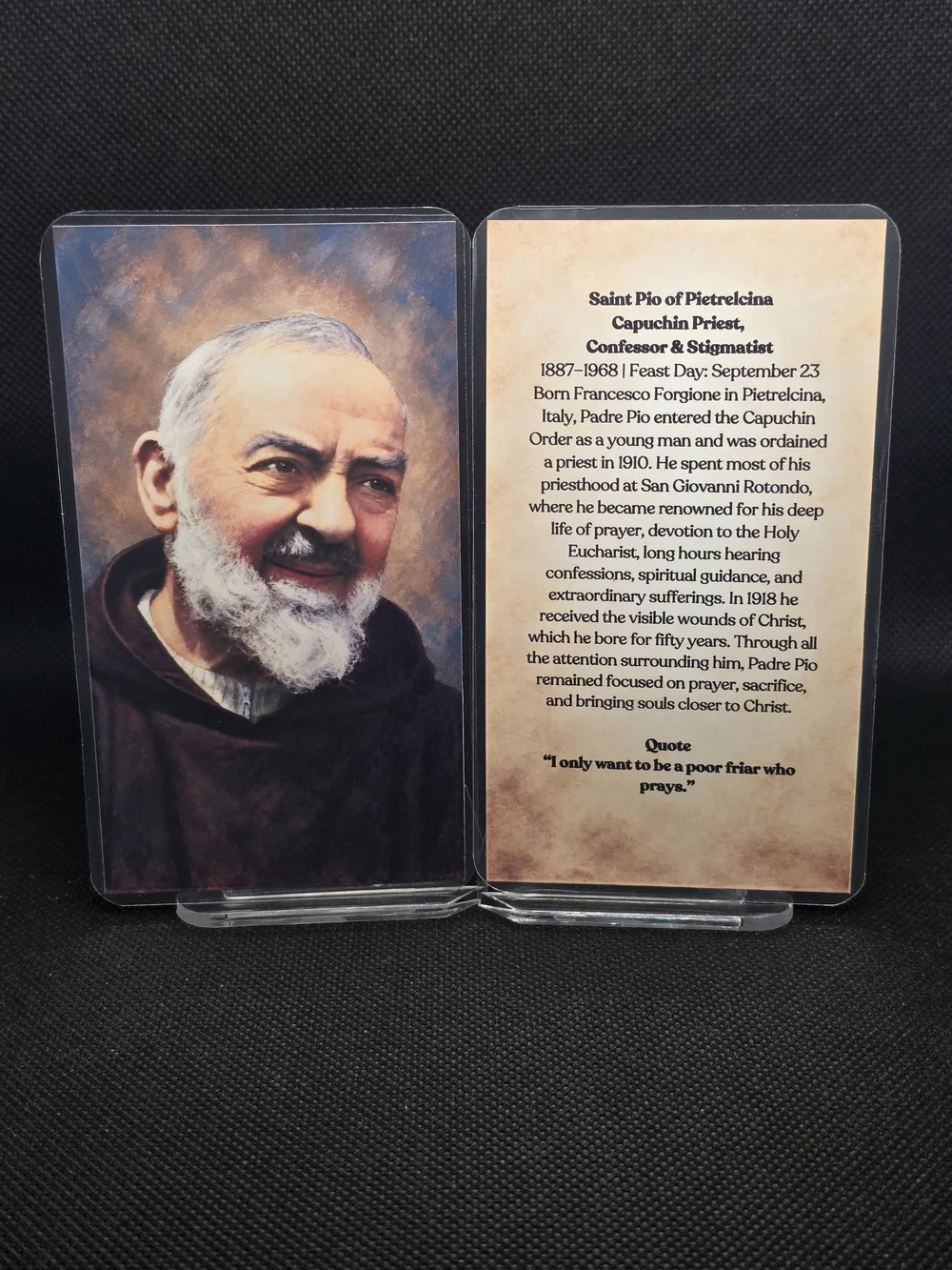 Saint Padre Pio Prayer Card