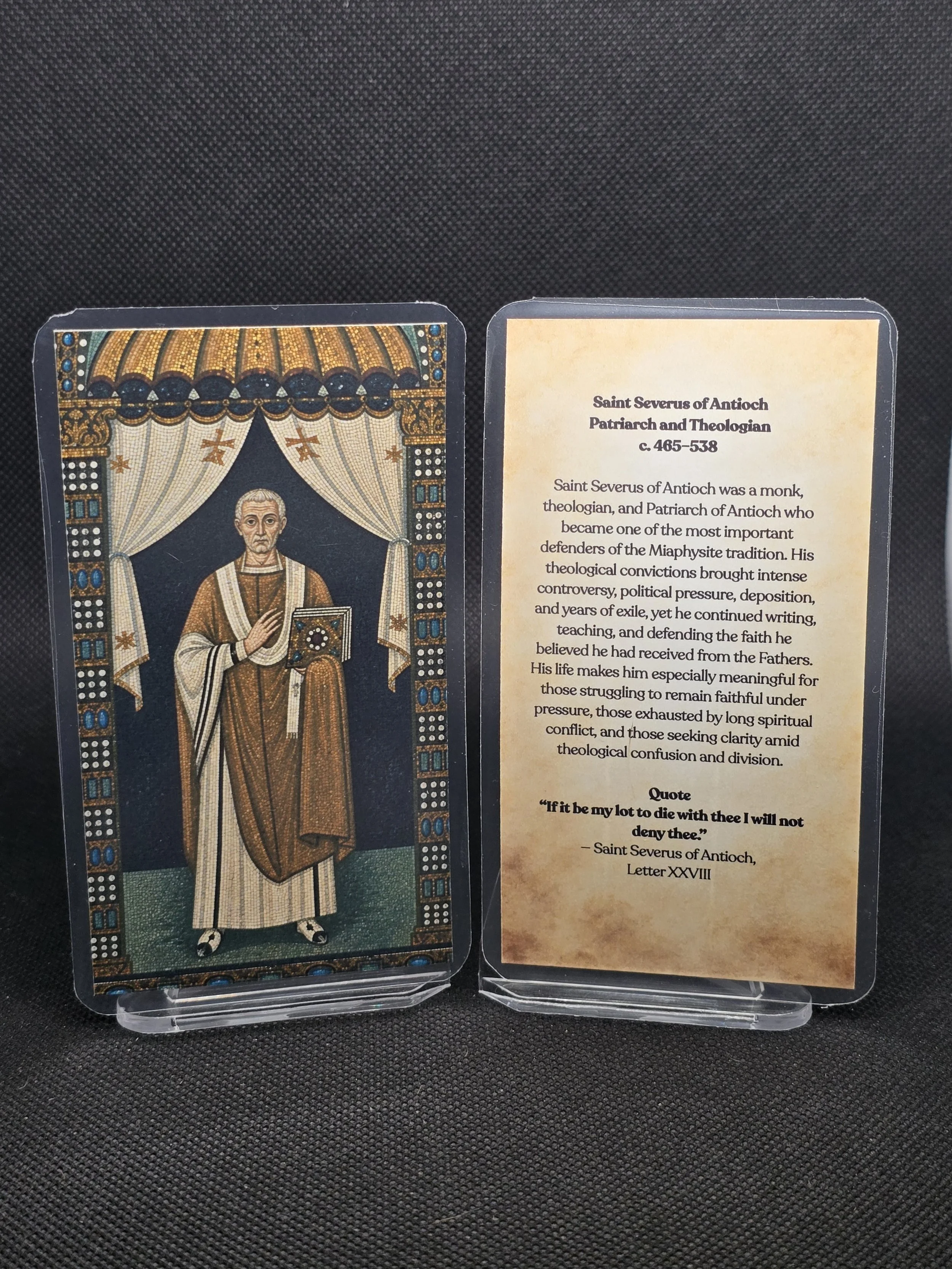 Saint Severus of Antioch Prayer Card – Patron for Perseverance in Faith, Strength During Spiritual Burnout & Clarity in Theological Confusion