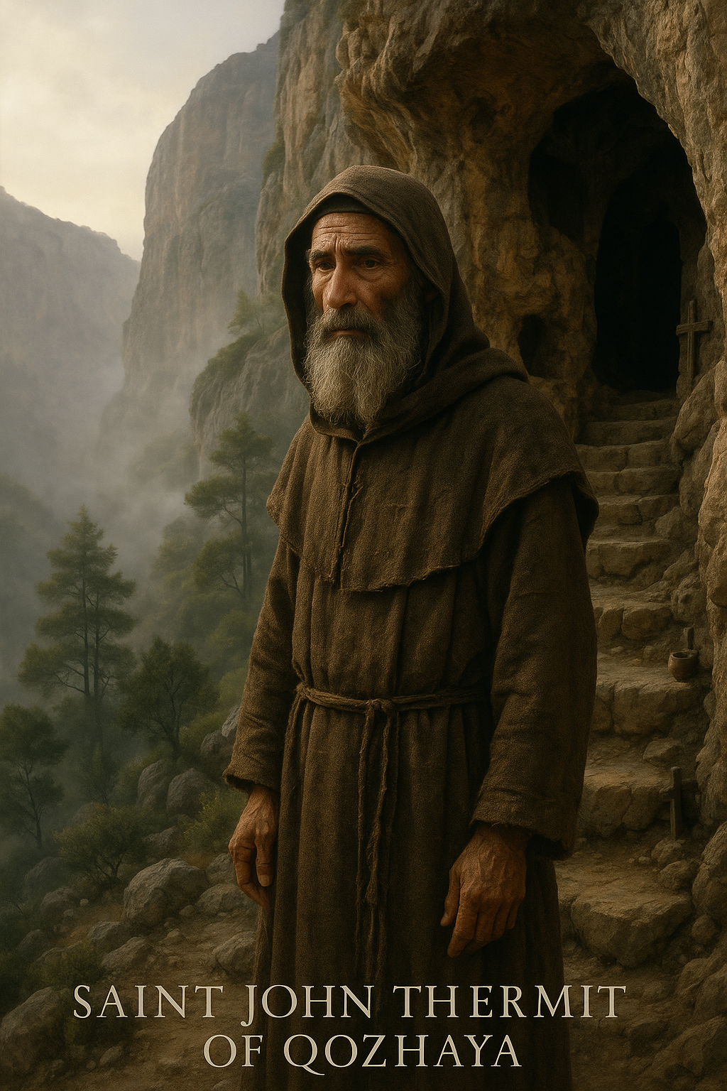 Saint John the Hermit of Qozhaya Prayer Card.png