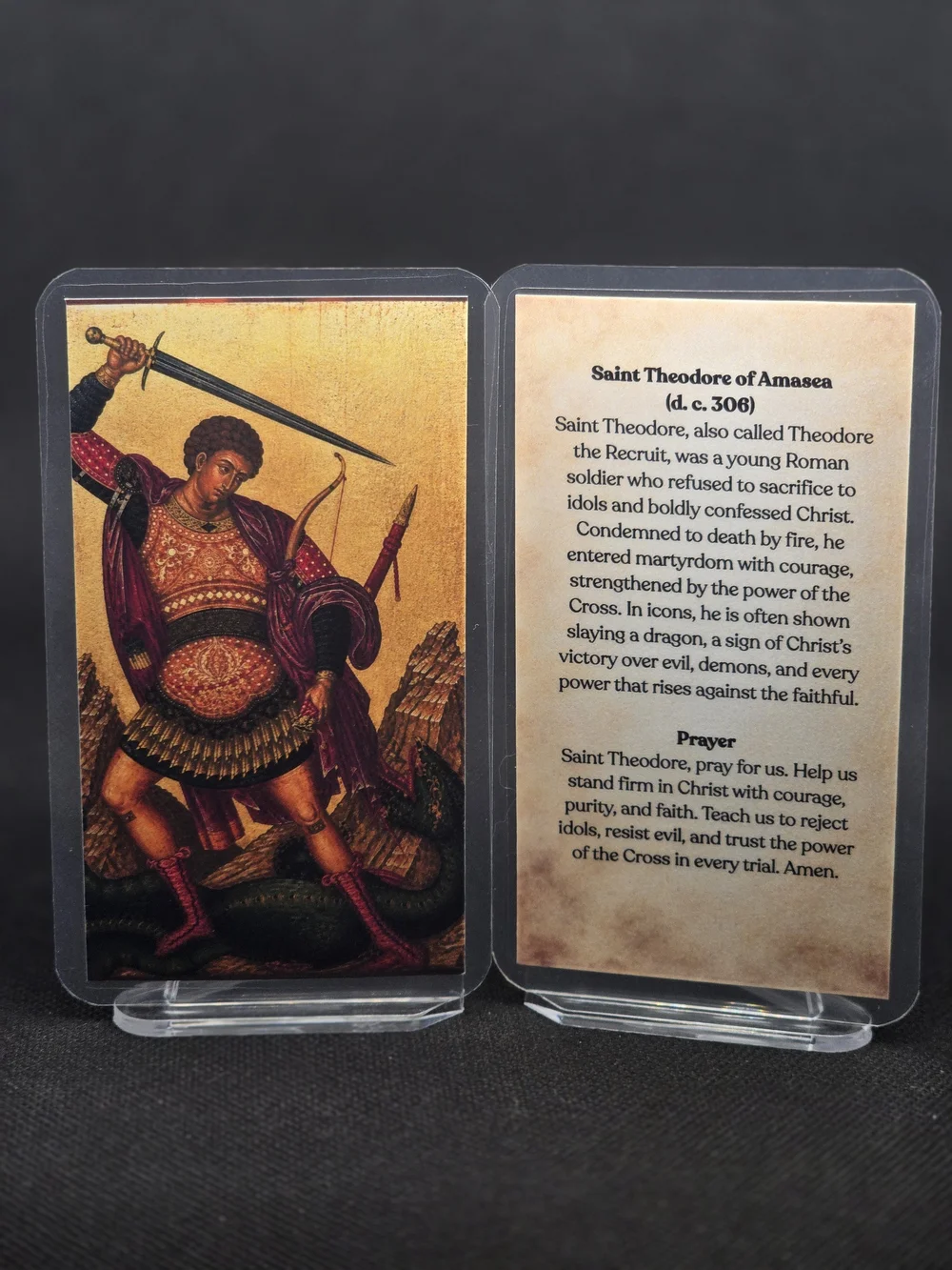 Saint Theodore of Amasea Prayer Card
