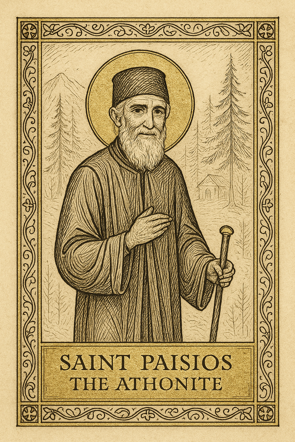 Saint Paisios the Athonite Prayer Card V