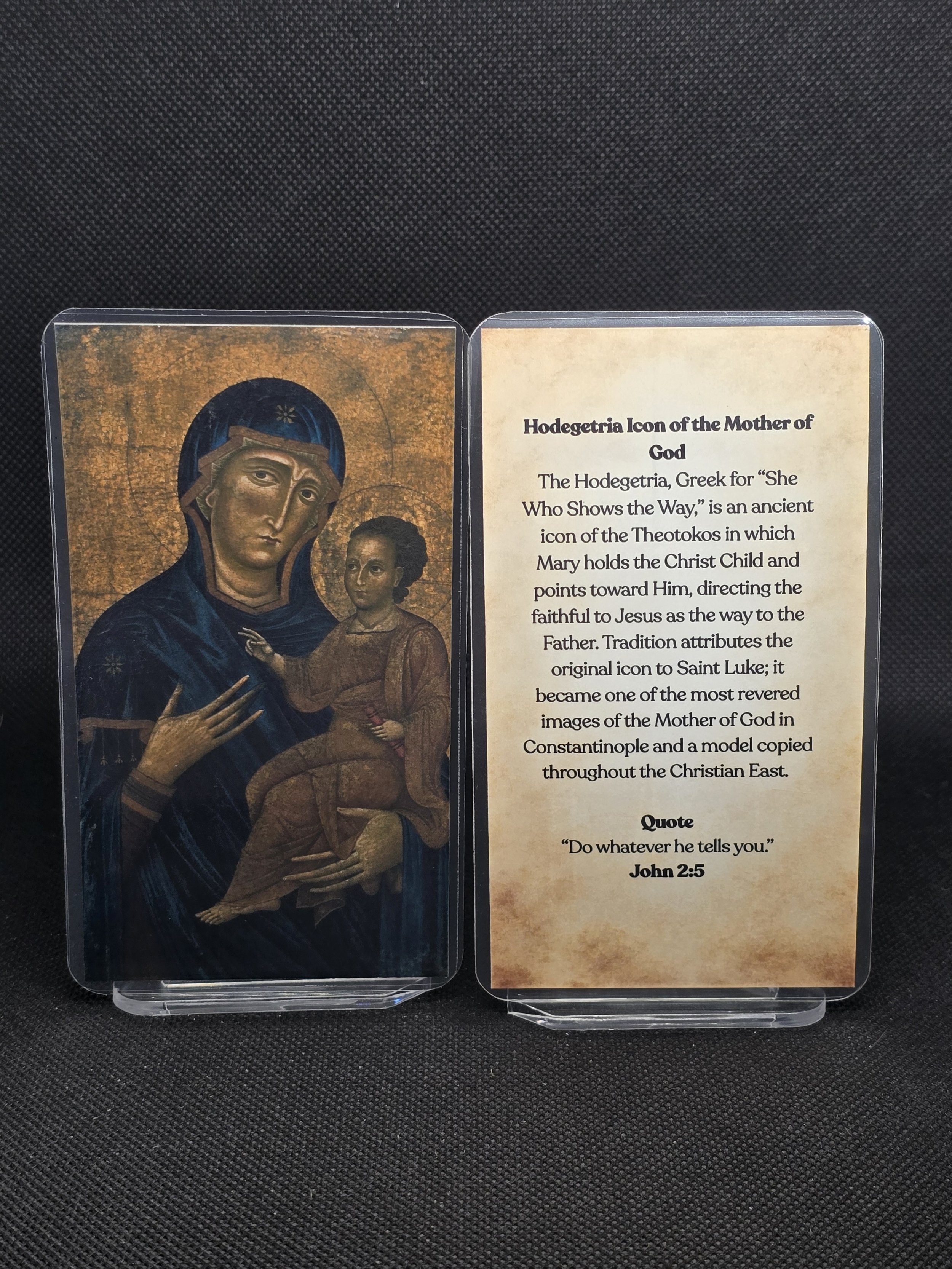 Hodegetria Icon of the Mother of God Prayer Card | For Guidance, Discernment & Finding the Way to Christ