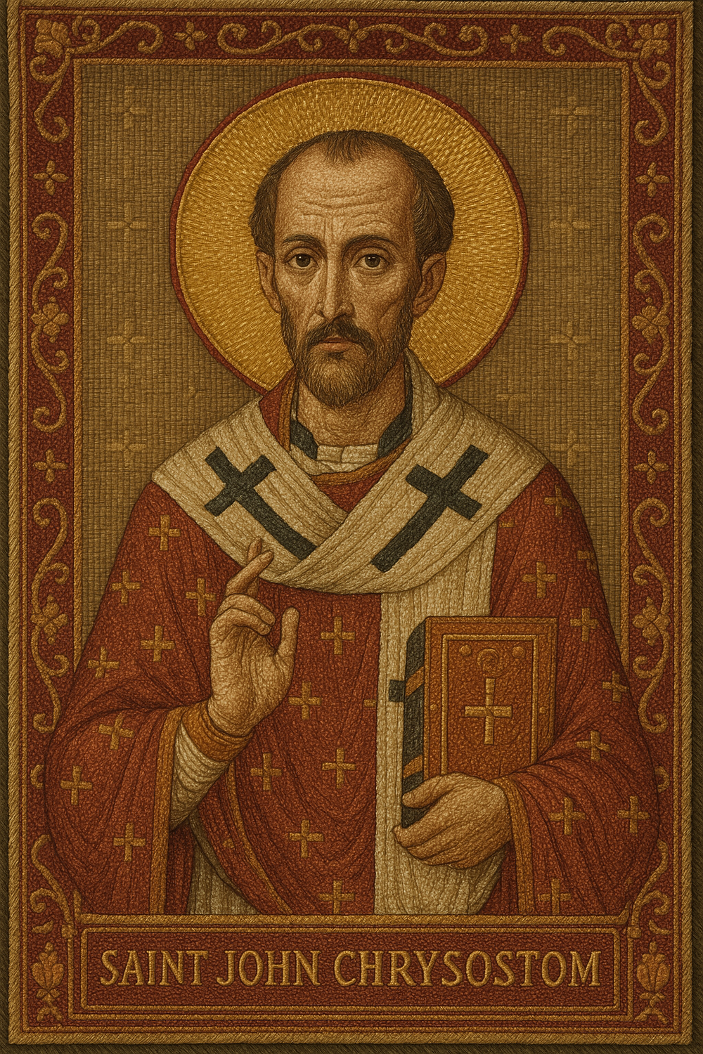 Saint John Chrysostom Eastern Style Prayer Card