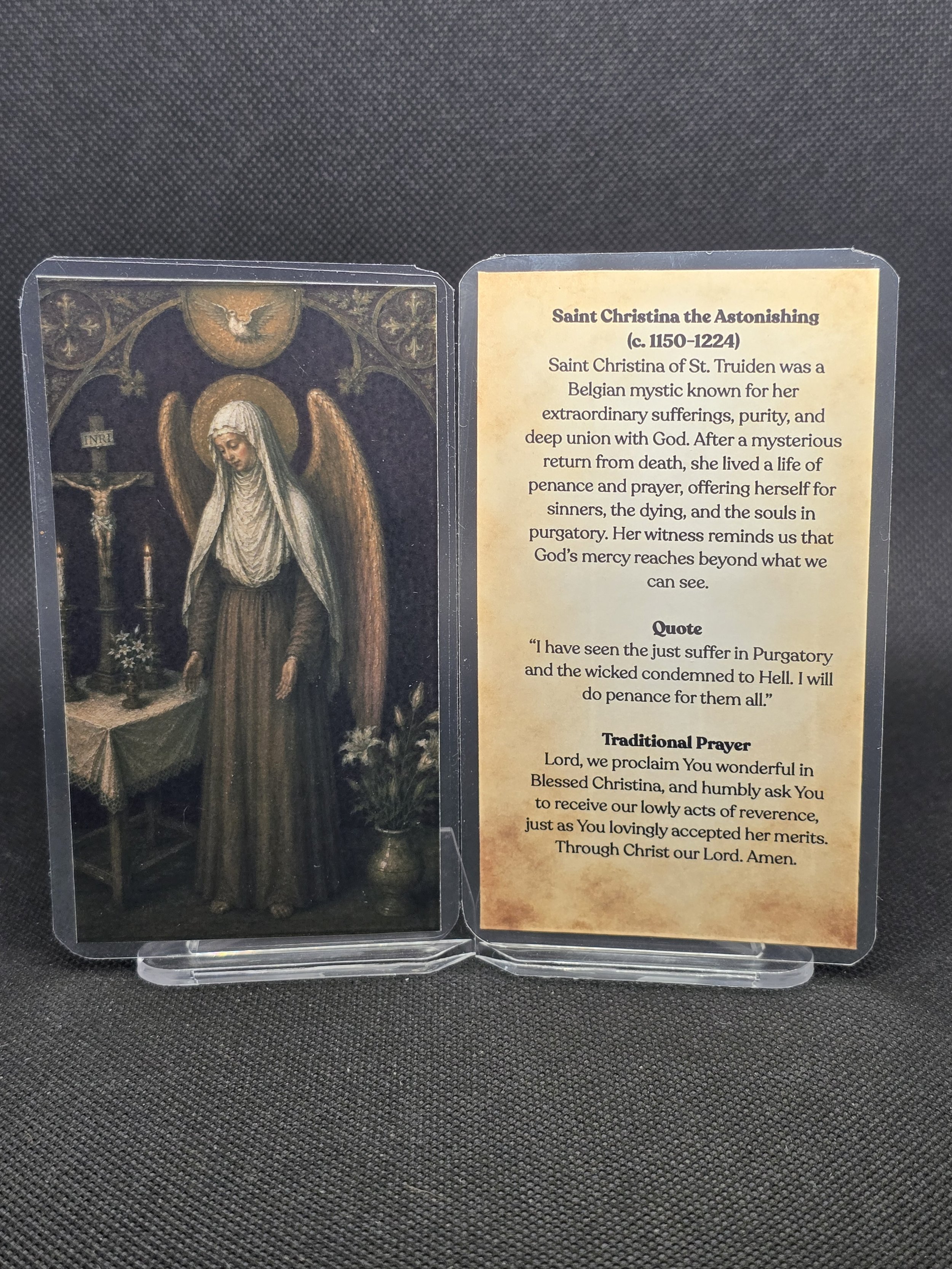 Saint Christina the Astonishing Prayer Card – Patron for Trauma Healing, Severe Anxiety & Spiritual Shock