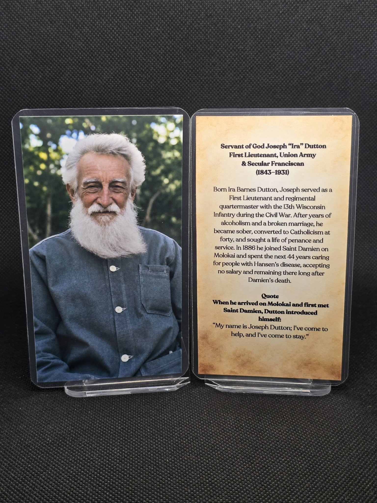 Servant of God Joseph “Ira” Dutton Prayer Card | For Addiction Recovery, Veterans, Conversion, Penance & Caregivers