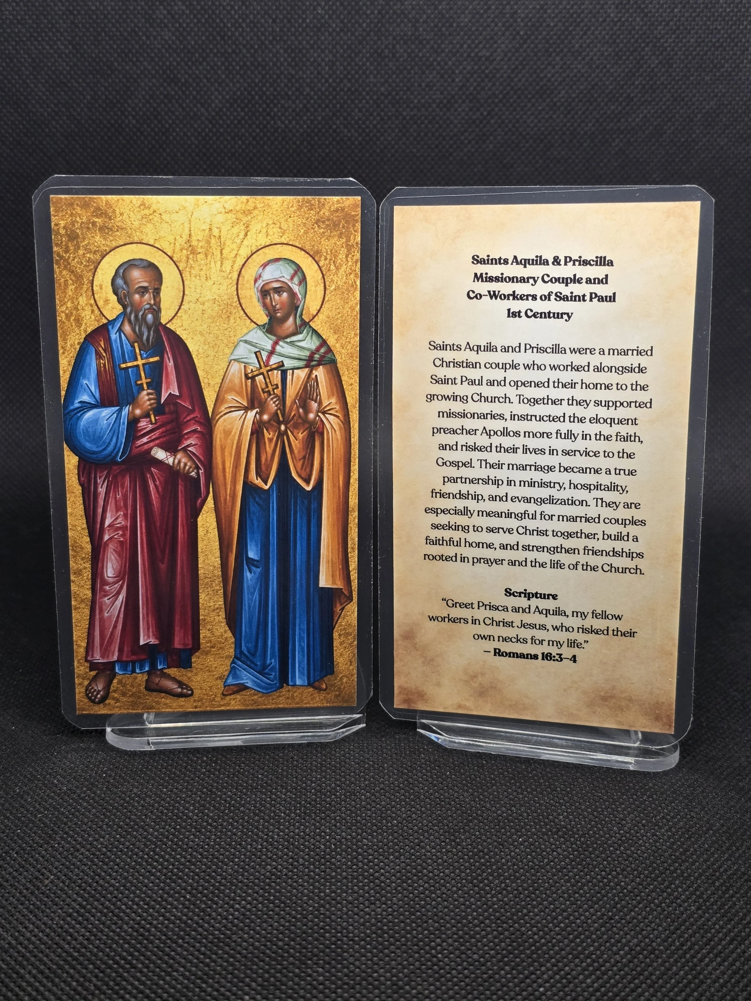 Aquila & Priscilla Prayer Card II – Patrons for Marriage in Ministry, Faithful Friendship & Building a Christ-Centered Home (Copy)