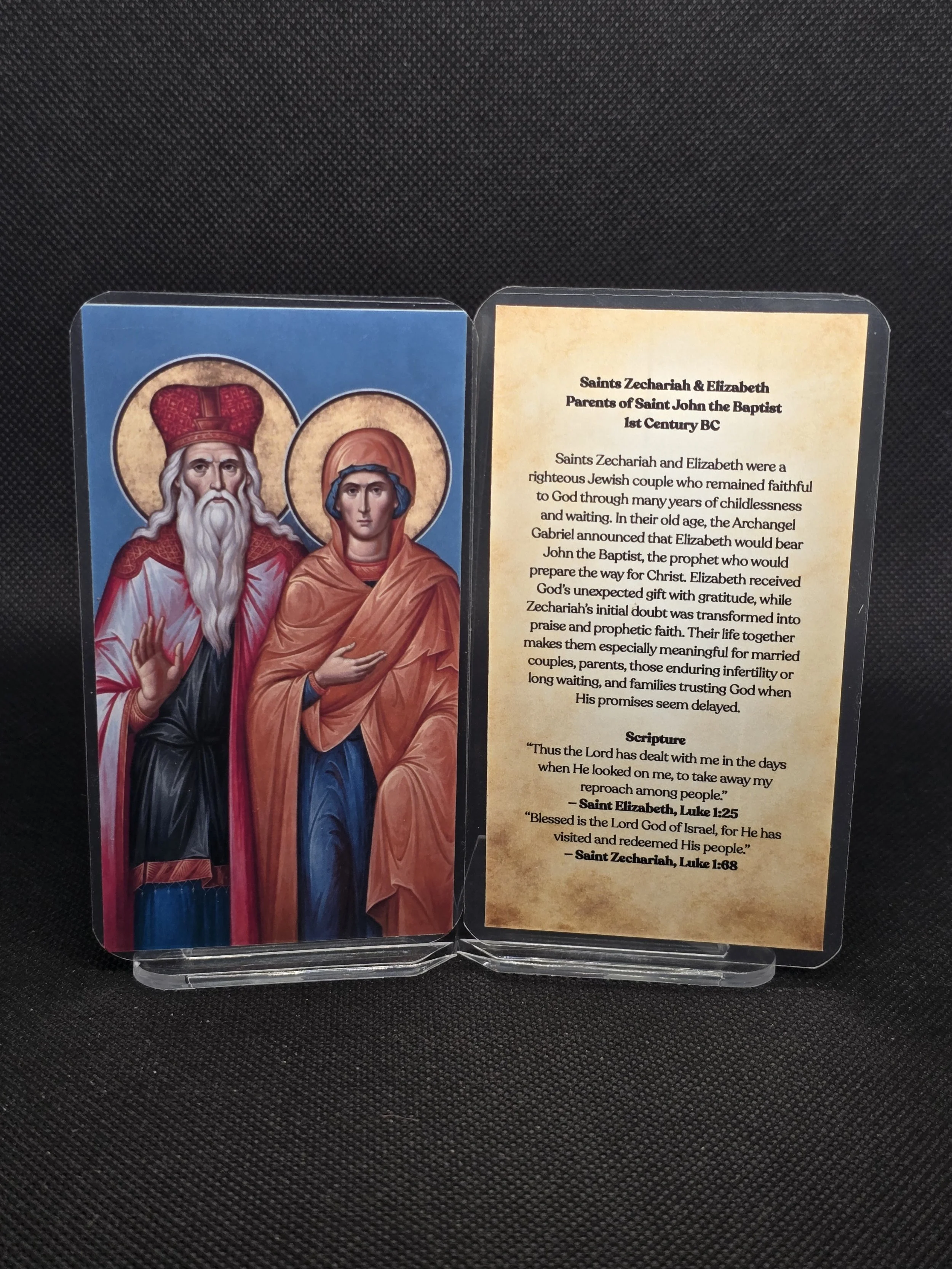 Saints Zechariah & Elizabeth - Prayer Card