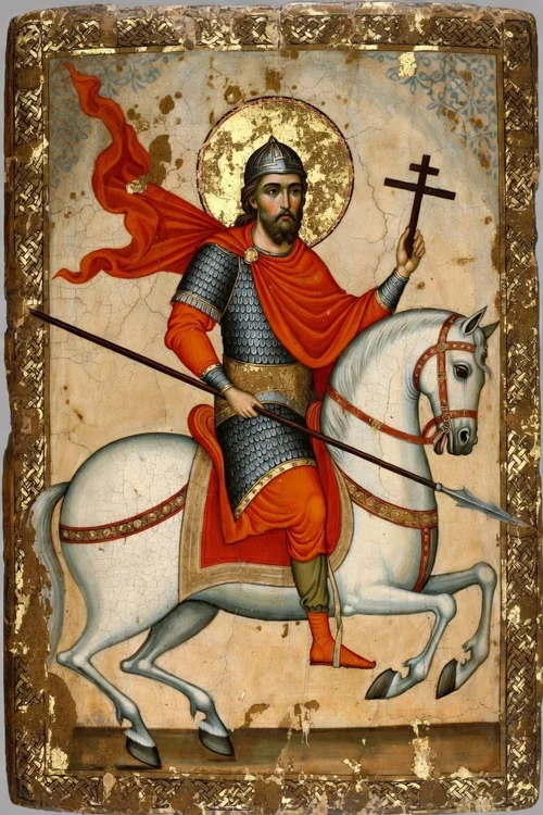Saint Sarkis the Warrior Armenian prayer card