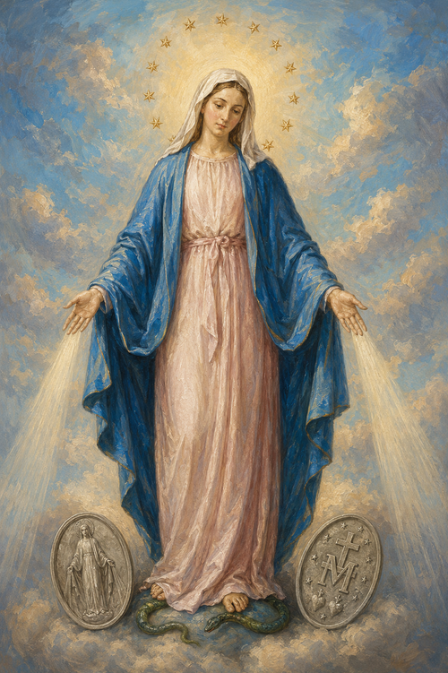 Our Lady of the Miraculous Medal Prayer Card
