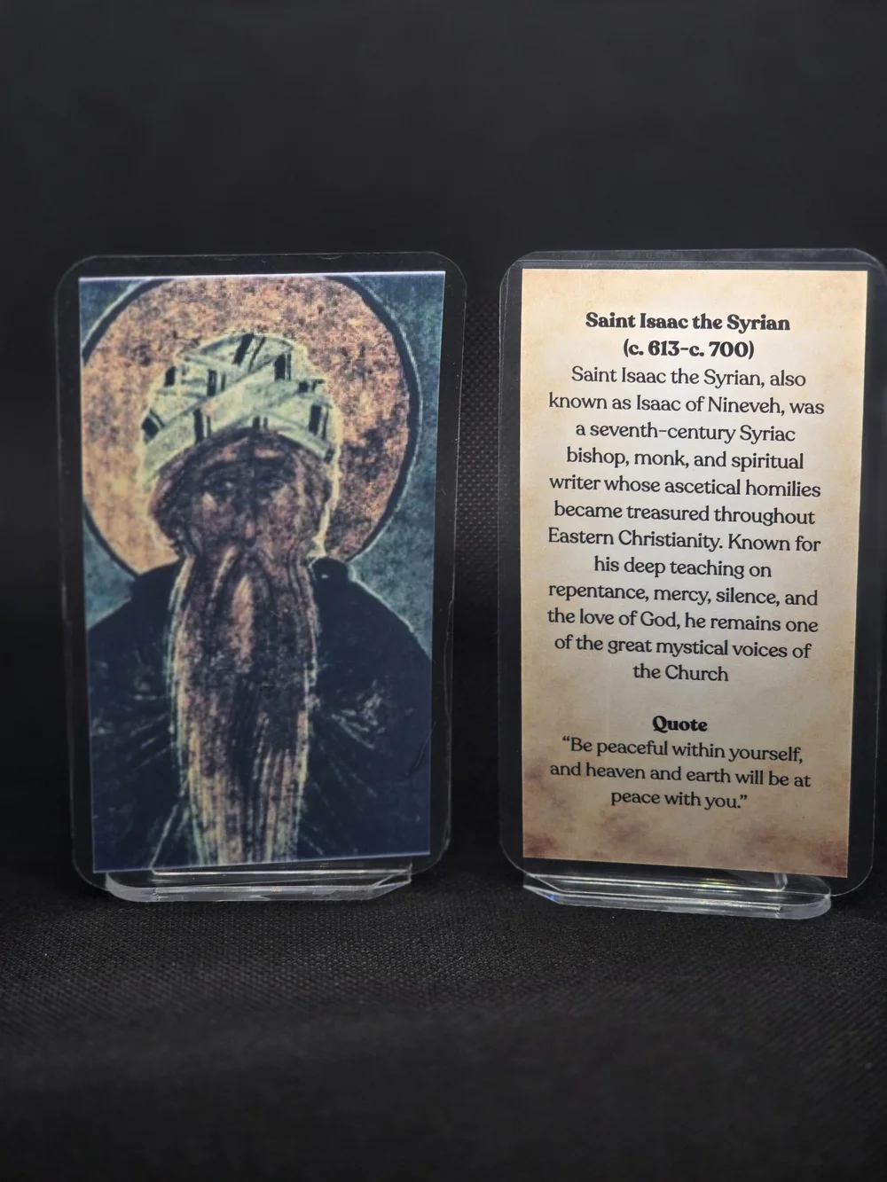 Saint Isaac the Syrian Prayer Card Patron for Inner Peace
