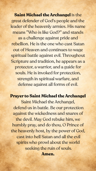 Saint Michael the Archangel Prayer Card Back.png