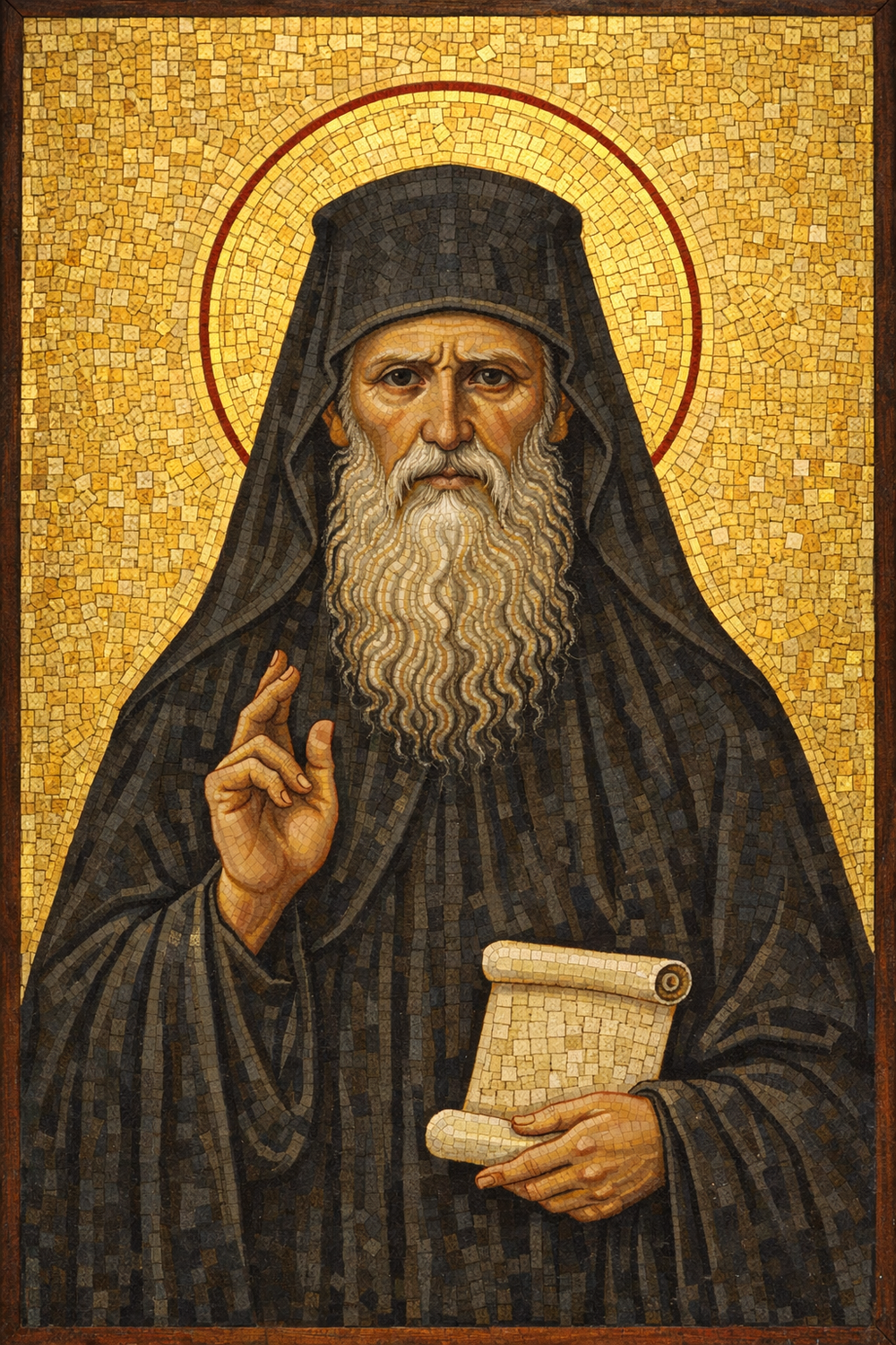 Saint Silouan the Athonite Prayer Card — Eastern Orthodox patron for depression and spiritual darkness