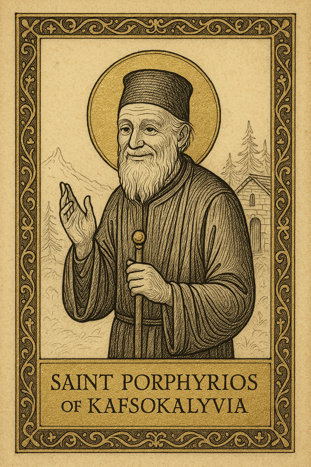 Saint Porphyrios Prayer Card