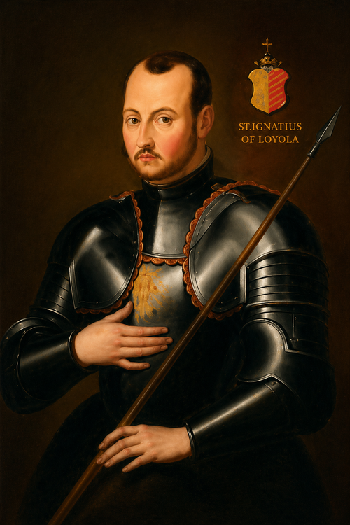 Saint Ignatius of Loyola Catholic prayer card