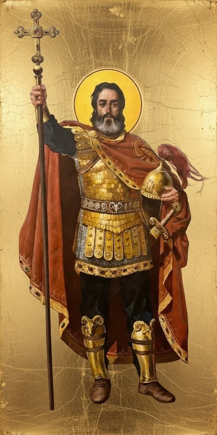 Saint Vartan Mamikonian Prayer Card – Patron for Defending the Faith, Courage in Impossible Battles & Standing Firm Under Political Pressure