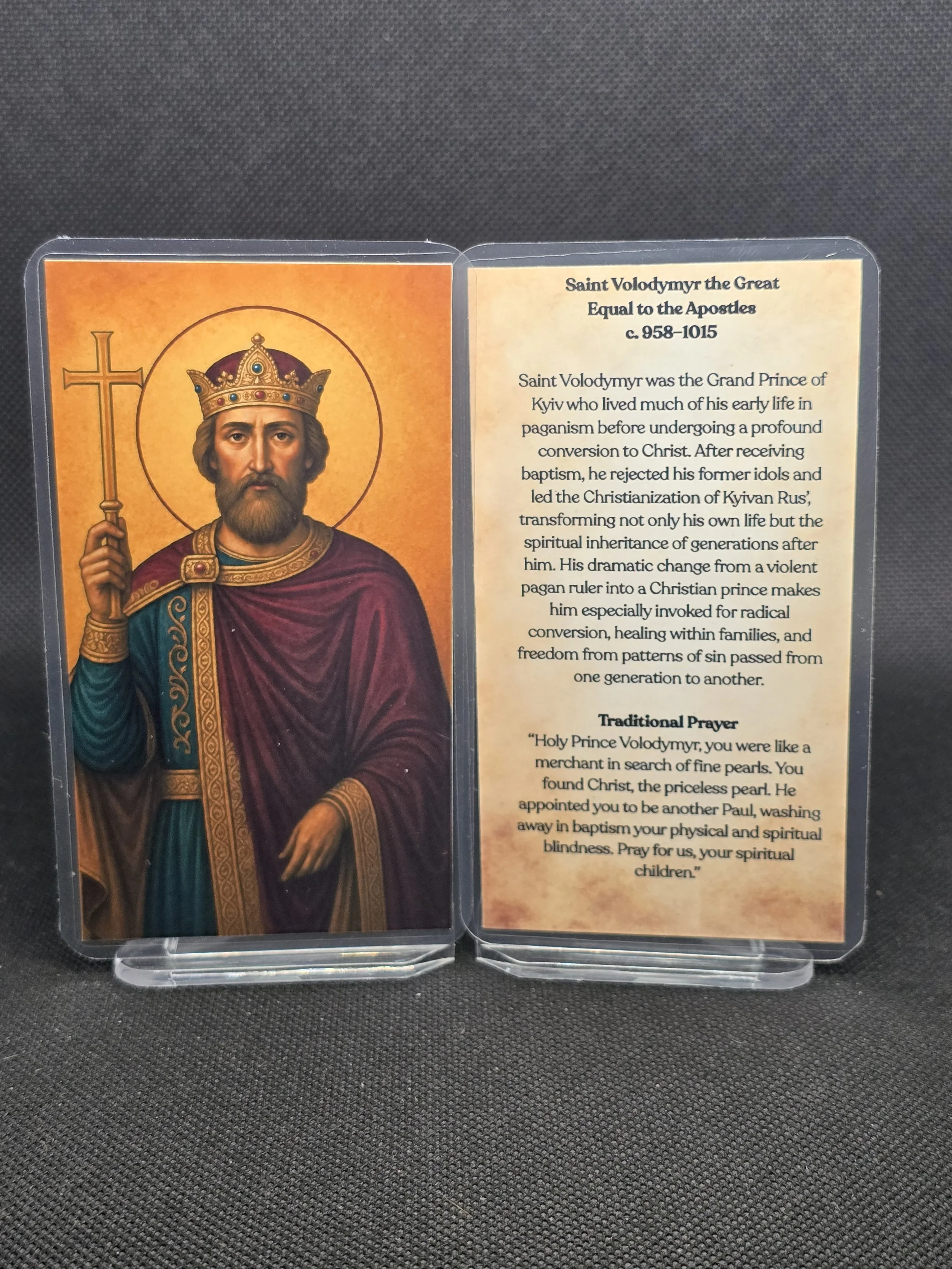 Saint Volodymyr the Great Prayer Card – Patron for Radical Conversion, Family Restoration & Breaking Generational Sin