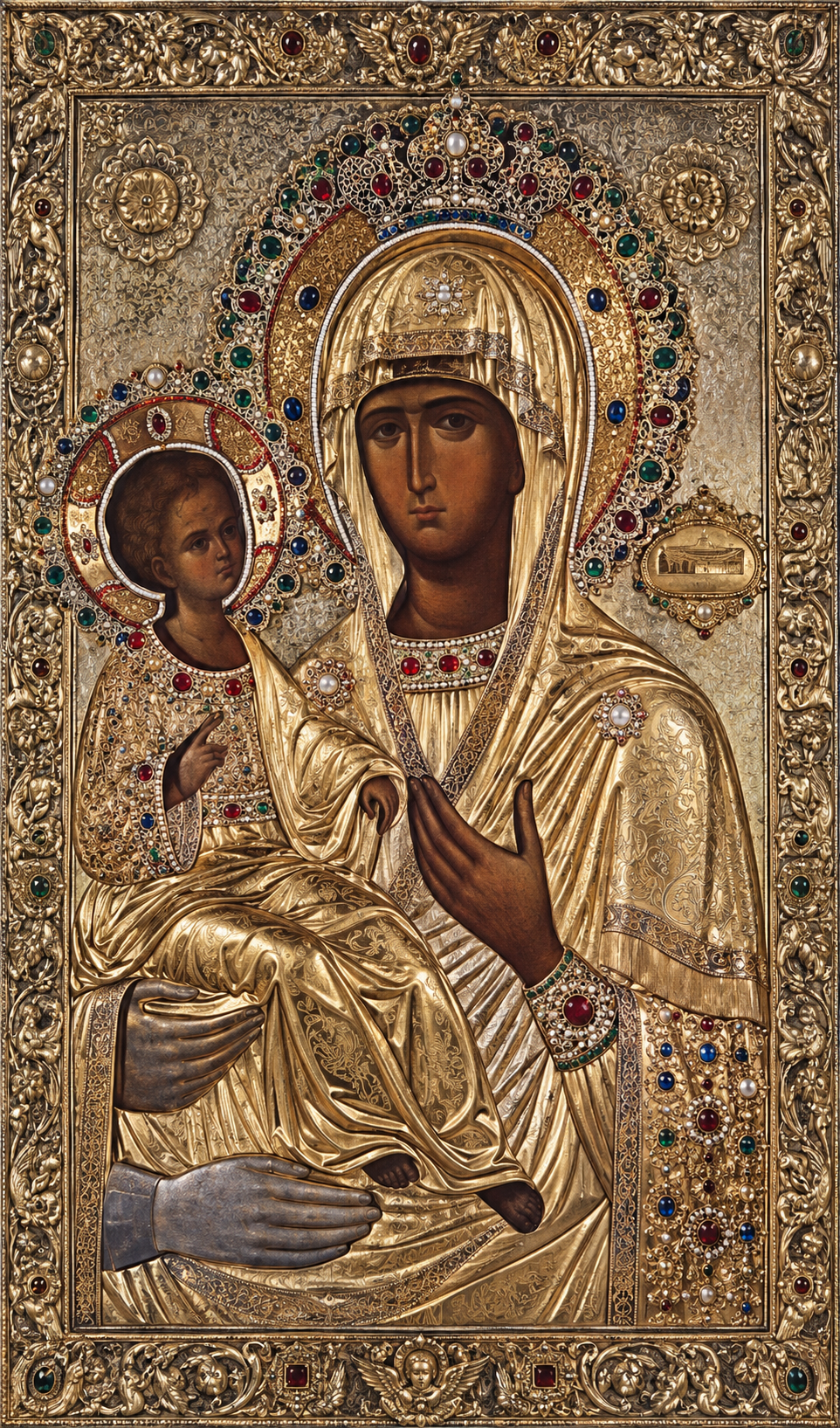 Panagia Tricherousa Prayer Card – Three-Handed Theotokos of Mount Athos
