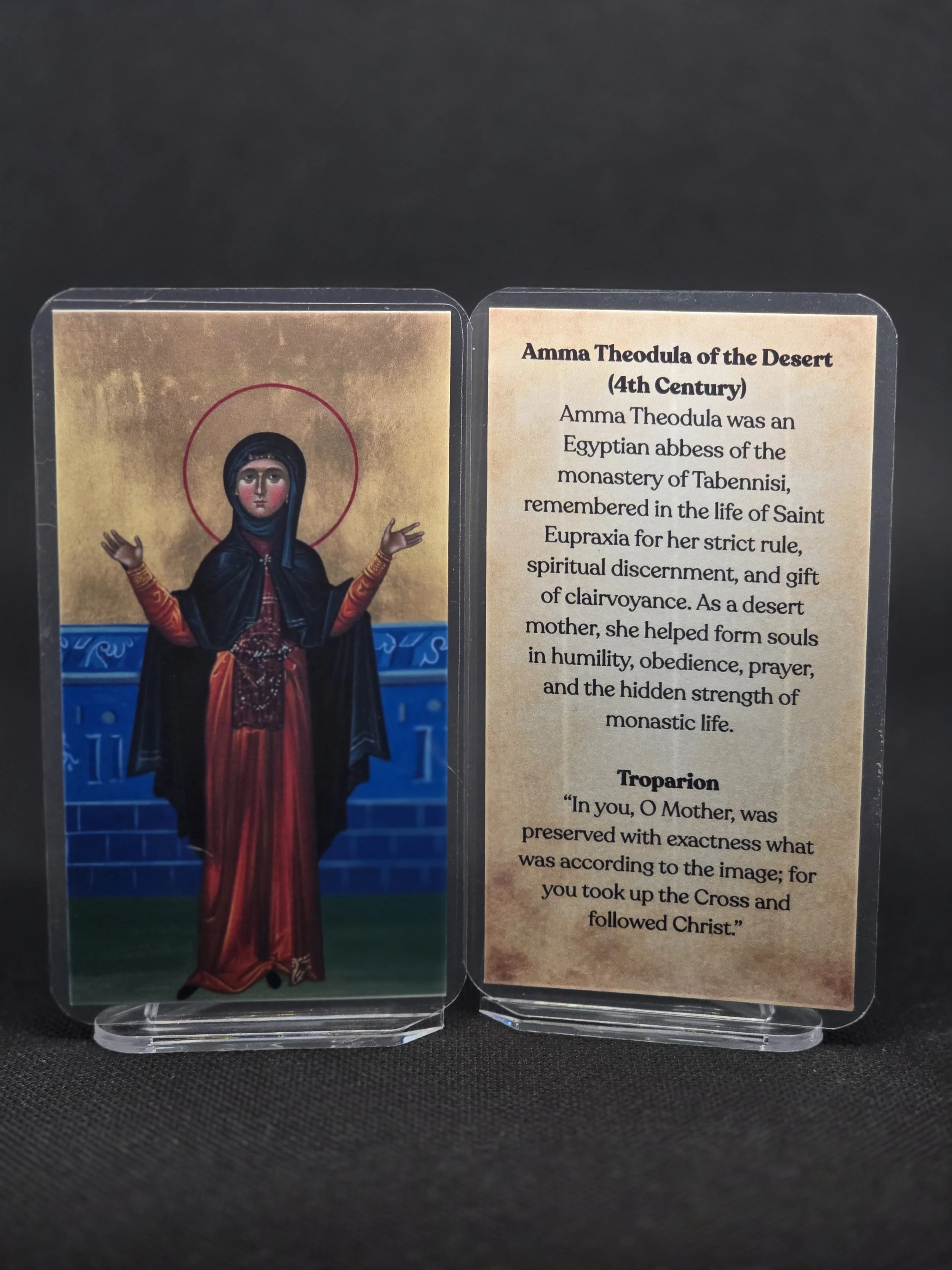 Amma Theodula of the Desert Prayer Card – Patron for Emotional Abuse, Spiritual Exhaustion & Silent Suffering II