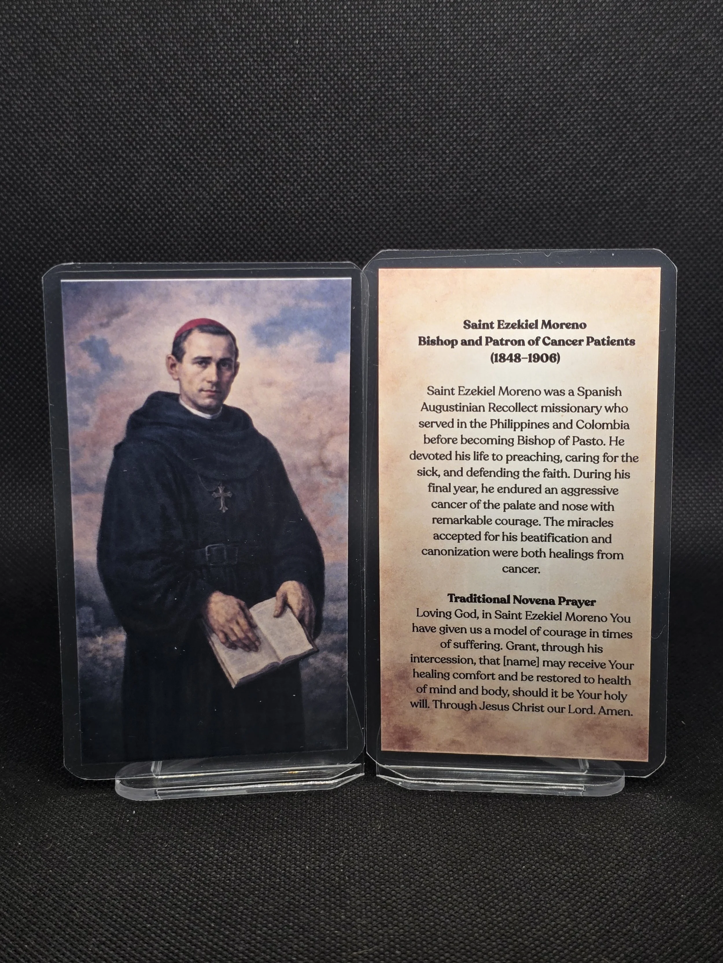 Saint Ezekiel Moreno Prayer Card – Patron for Cancer Healing, Terminal Illness & Endurance in Suffering