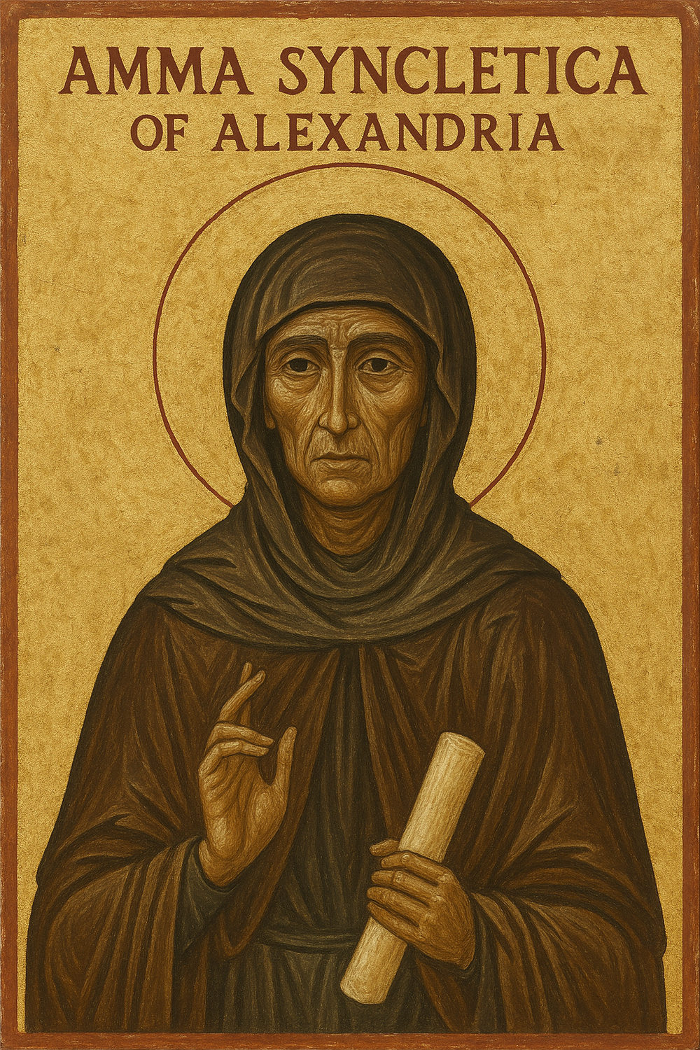 Amma Syncletica of Alexandria prayer card desert mother