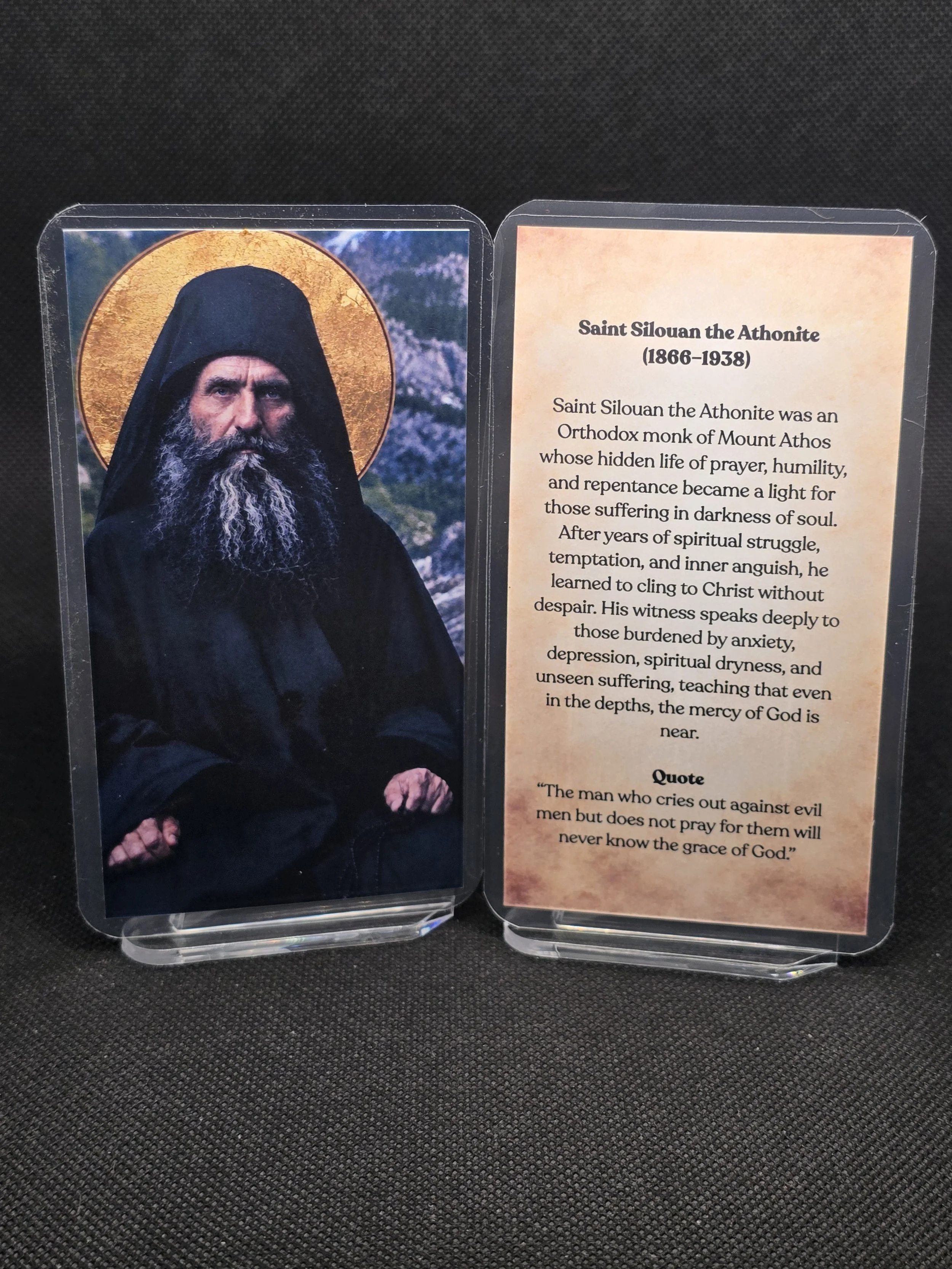 Saint Silouan the Athonite Prayer Card  II– Patron for Anxiety Relief, Depression Healing & Spiritual Dryness (Copy)