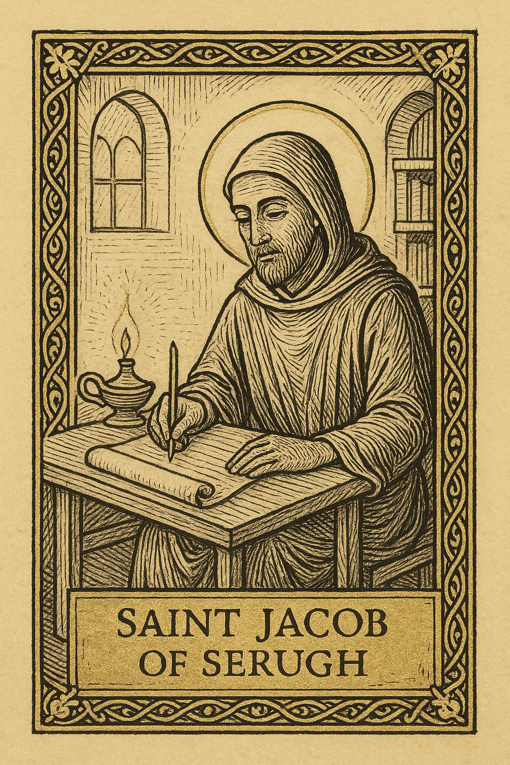 Saint Jacob of Serugh Prayer Card