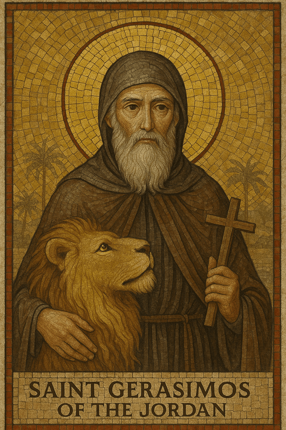 Saint Gerasimos of the Jordan Prayer Card